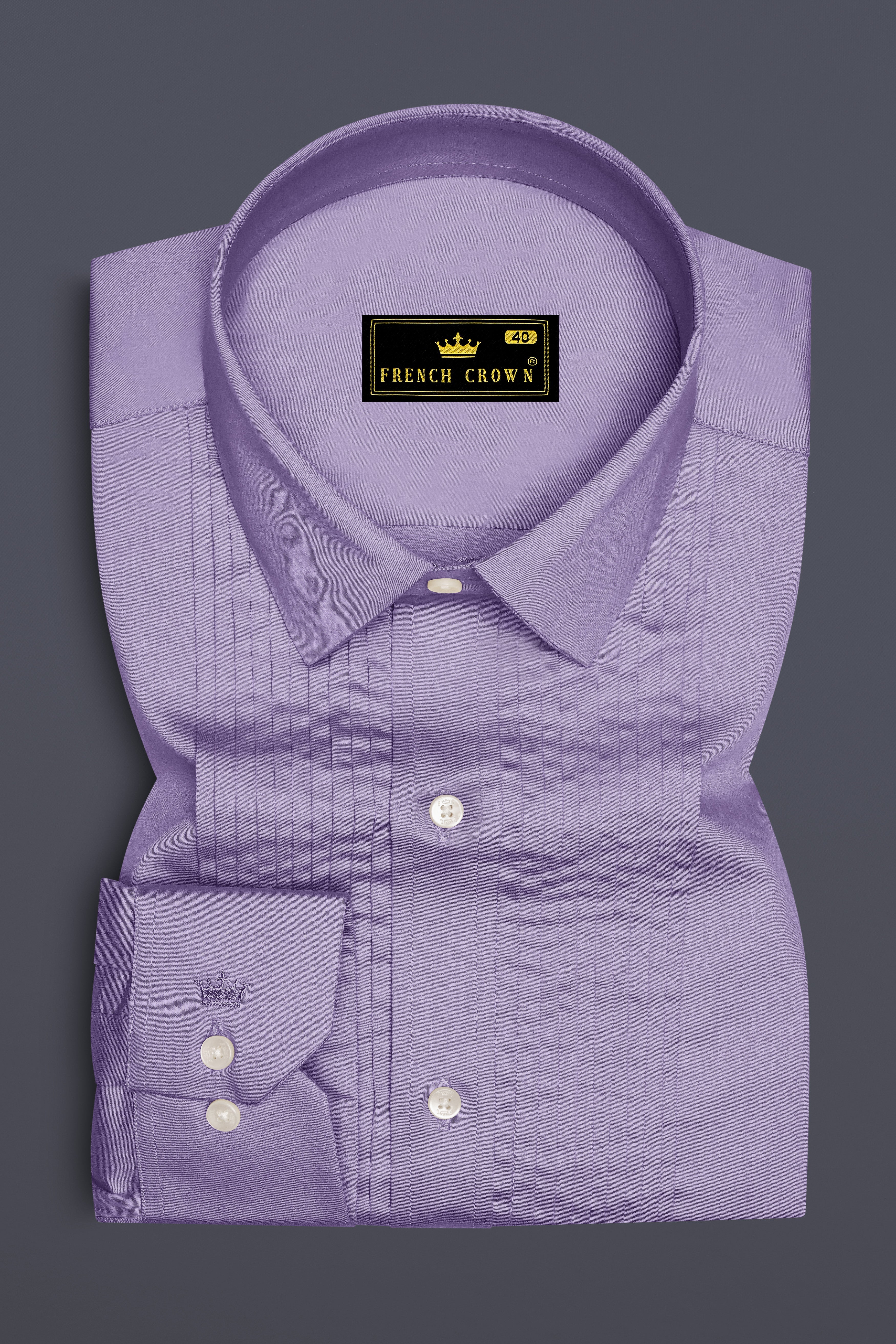 Lavero-Pastel Purple Subtle Sheen Super Soft Premium Cotton Tuxedo Dress Shirt