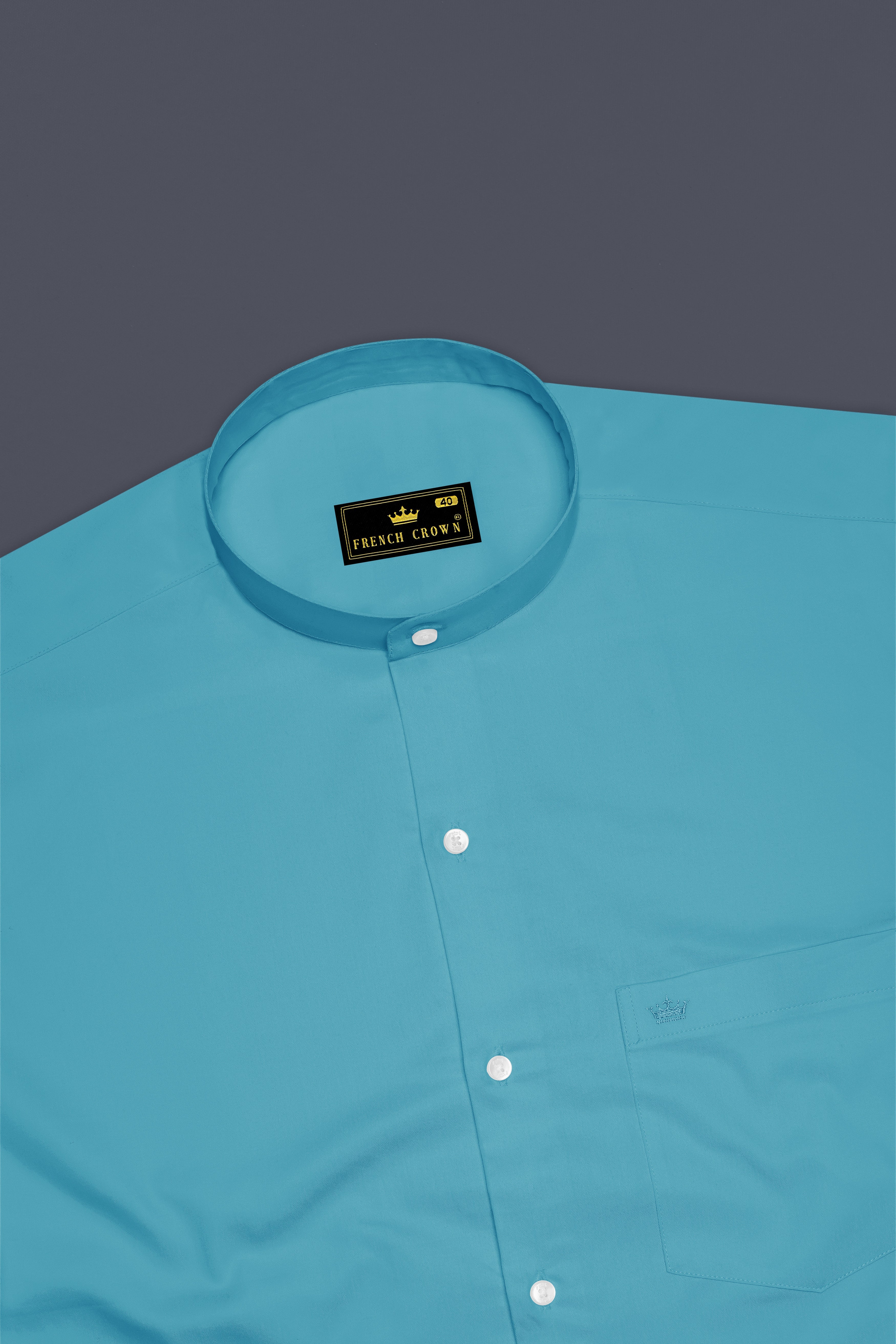 Orientor-Eastern Blue Subtle Sheen Super Soft Premium Cotton Mandarin Dress Shirt 14407-M-38, 14407-M-H-38, 14407-M-39, 14407-M-H-39, 14407-M-40, 14407-M-H-40, 14407-M-42, 14407-M-H-42, 14407-M-44, 14407-M-H-44, 14407-M-46, 14407-M-H-46, 14407-M-48, 14407-M-H-48, 14407-M-50, 14407-M-H-50, 14407-M-52, 14407-M-H-52
