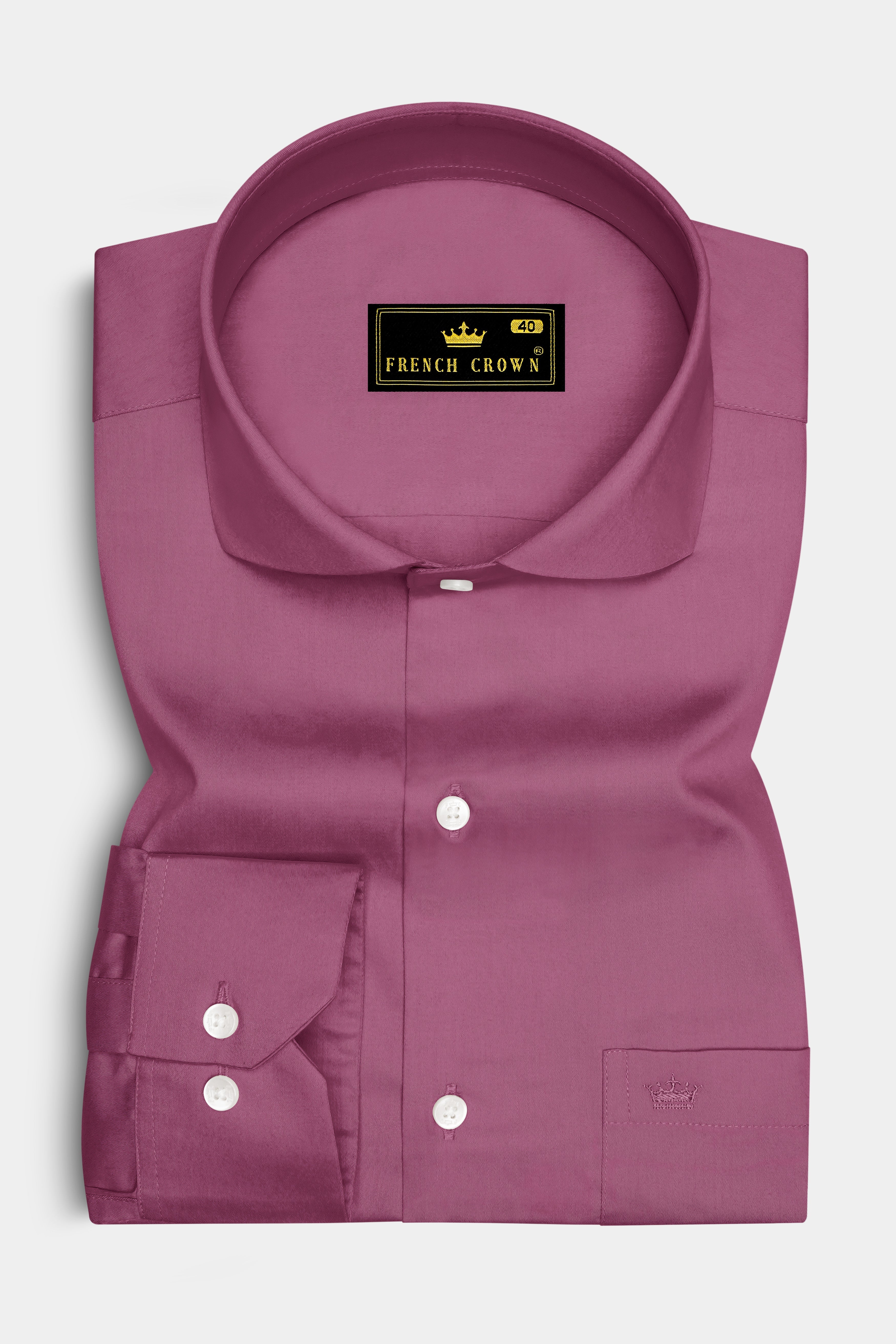 Stelloro-Cosmic Pink Subtle Sheen Super Soft Premium Cotton Cut Away Collar Dress Shirt