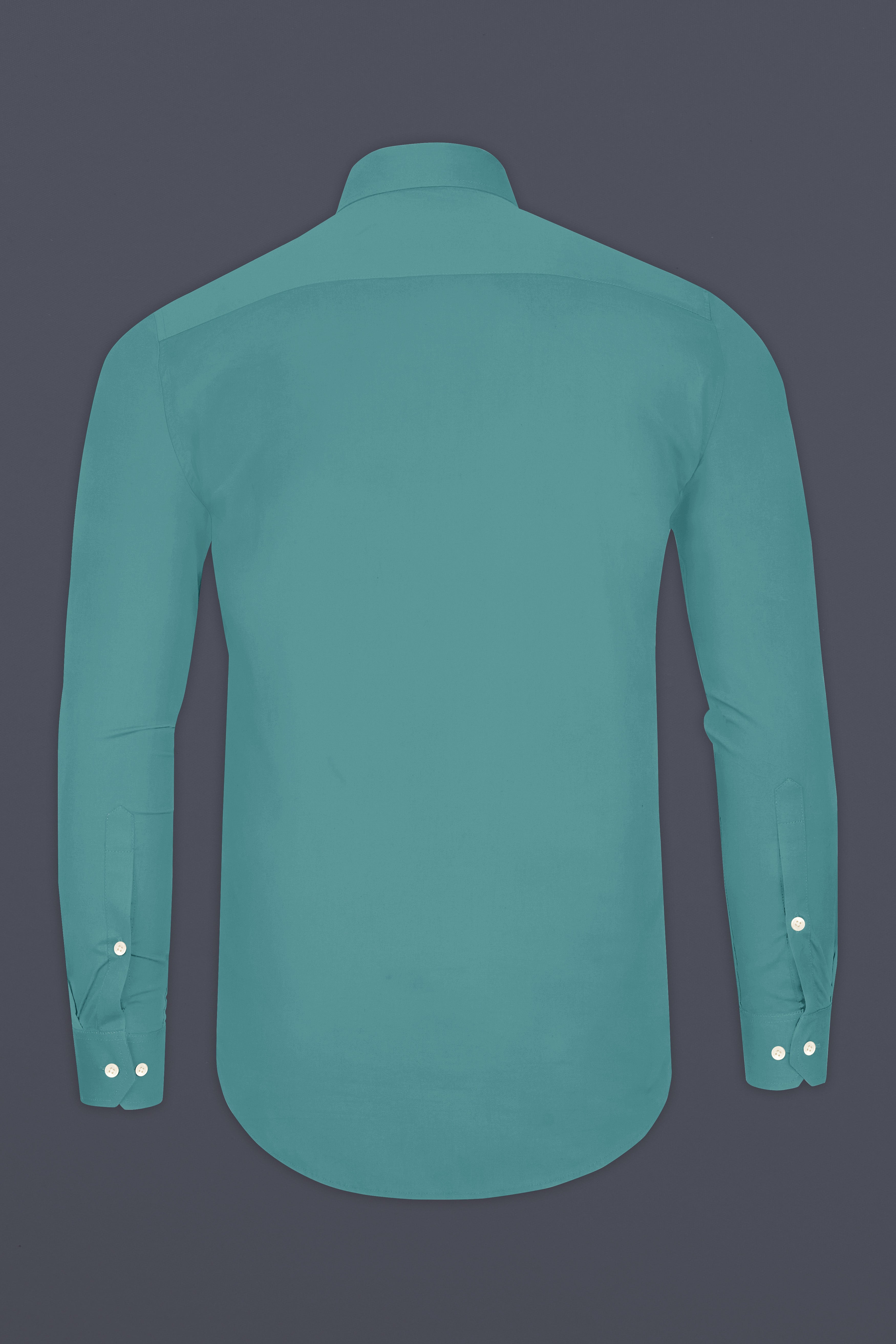 Lustraro-Viridian Green Subtle Sheen Super Soft Premium Cotton Tuxedo Dress Shirt