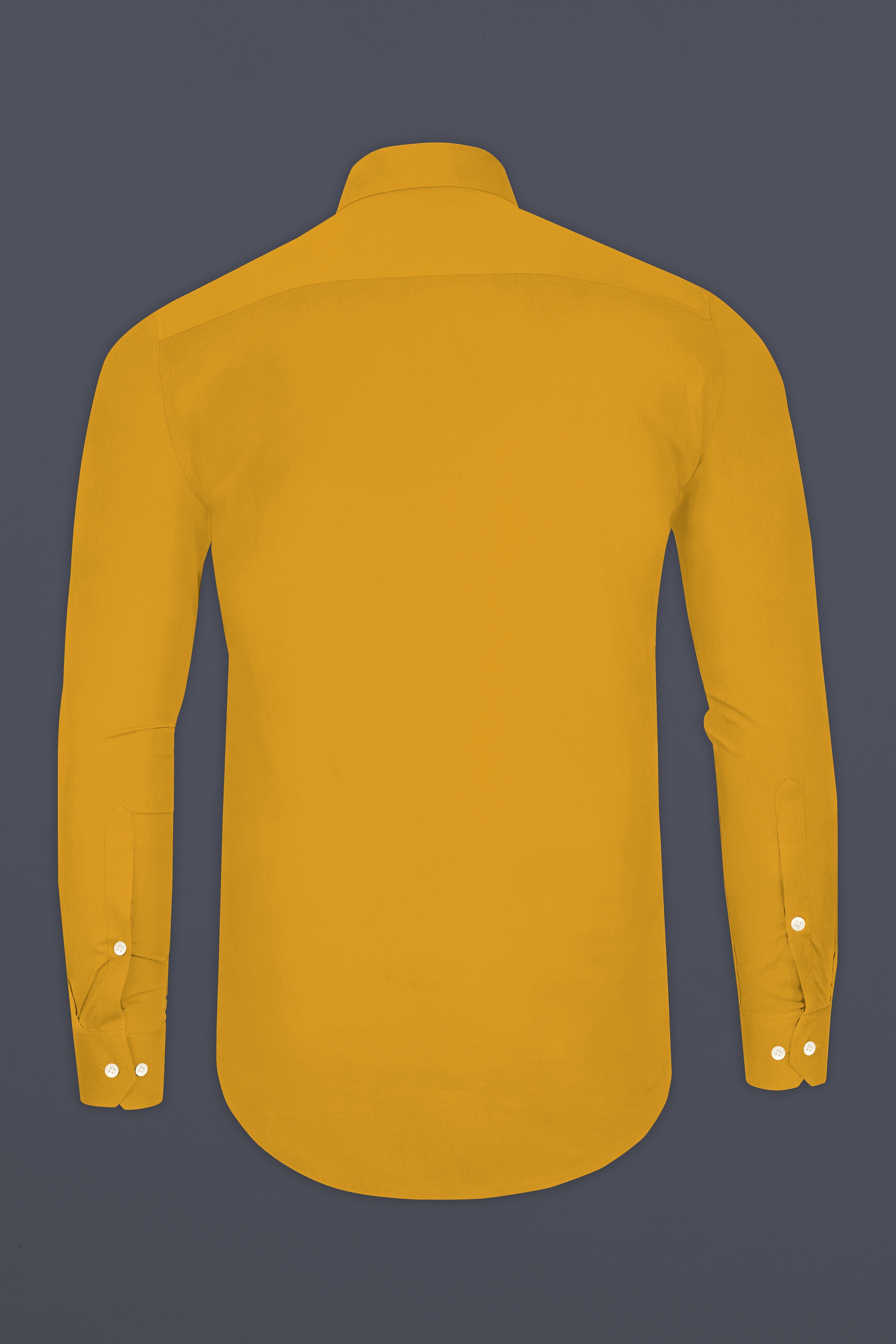 Solvoro-Ochre Yellow Subtle Sheen Super Soft Premium Cotton Tuxedo Dress Shirt