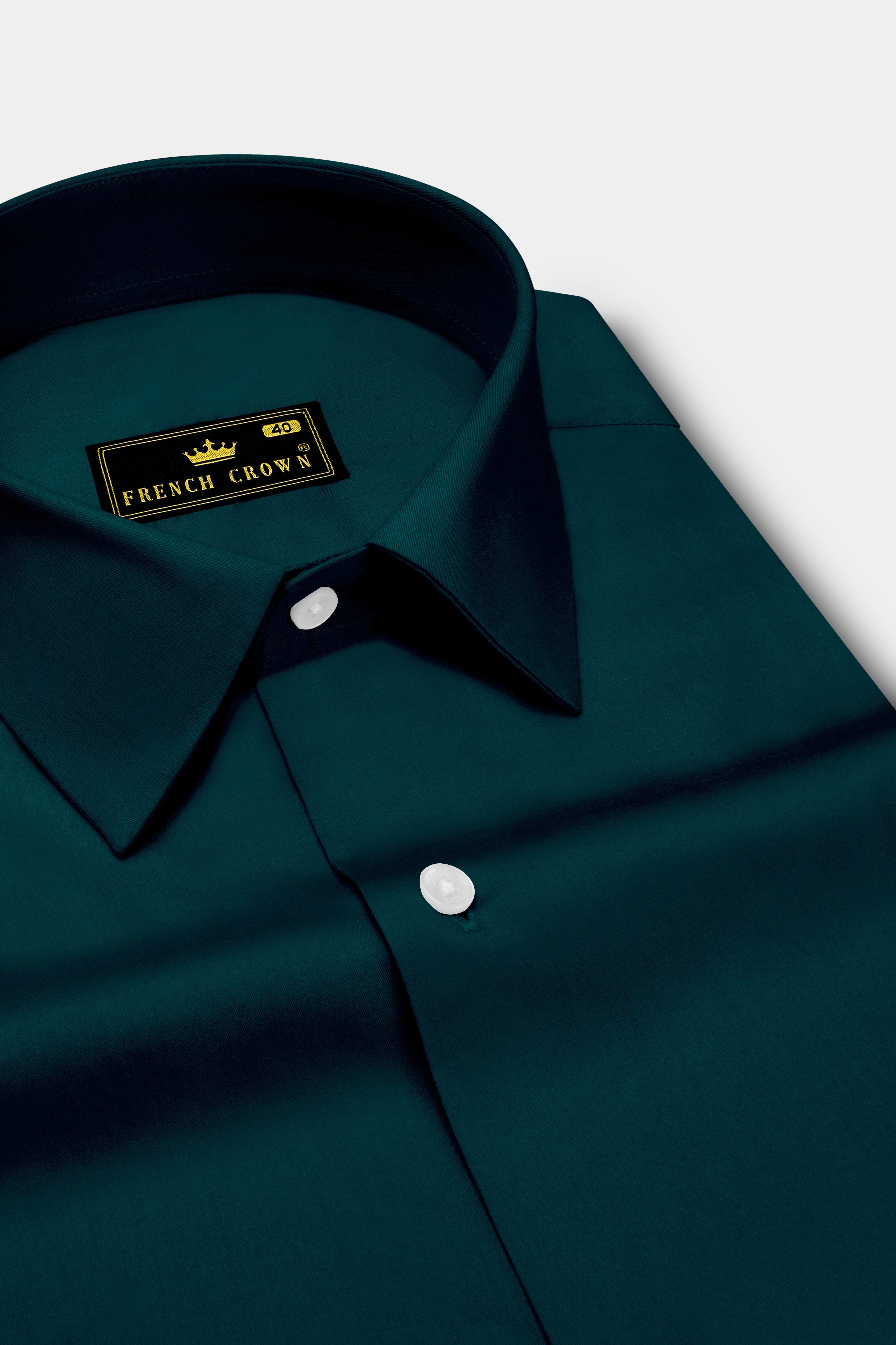 Verdoro-Daintree Green Subtle Sheen Super Soft Premium Cotton Dress Shirt