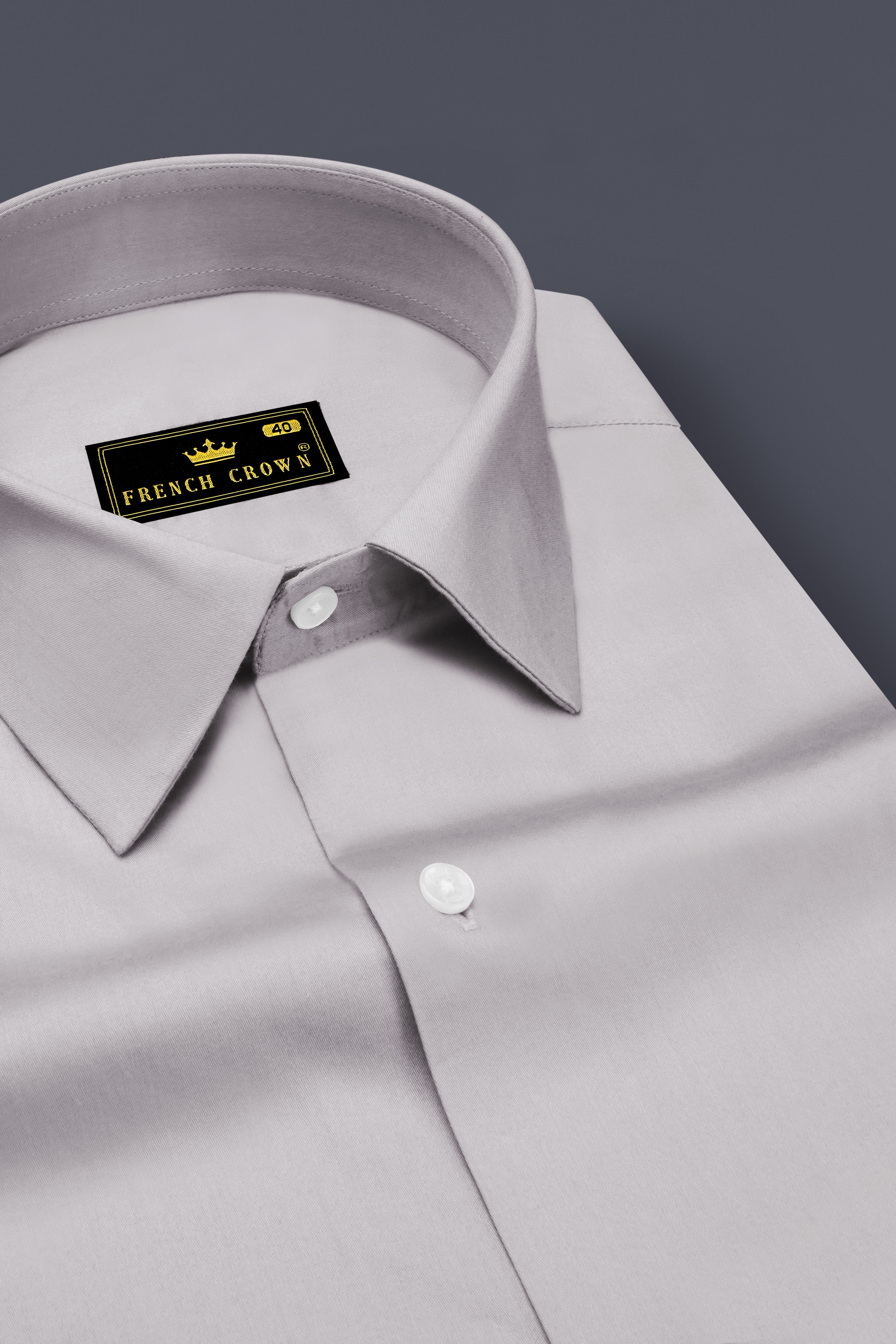 Blushoro-Clam Gray Subtle Sheen Super Soft Premium Cotton Dress Shirt
