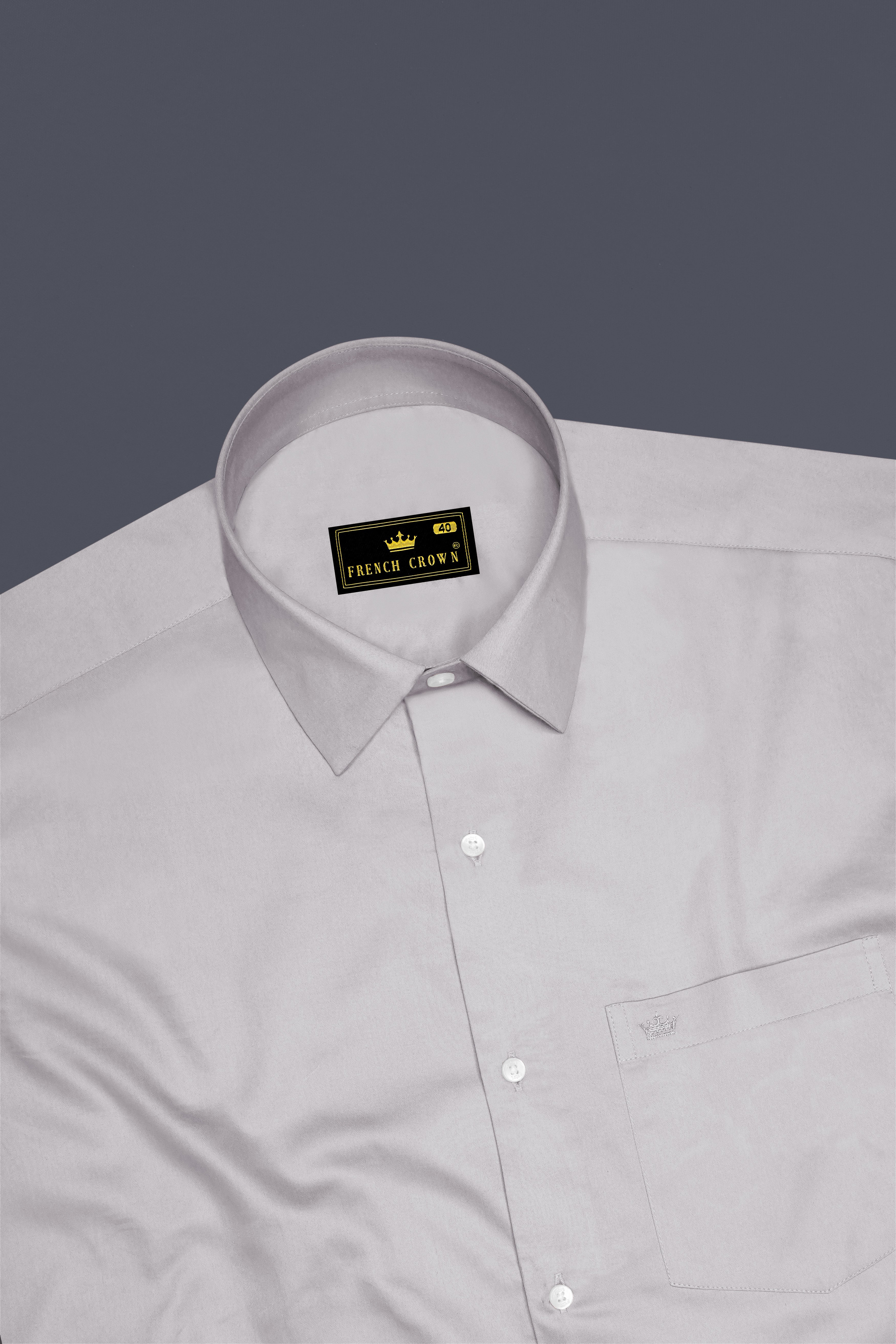 Blushoro-Clam Gray Subtle Sheen Super Soft Premium Cotton Dress Shirt