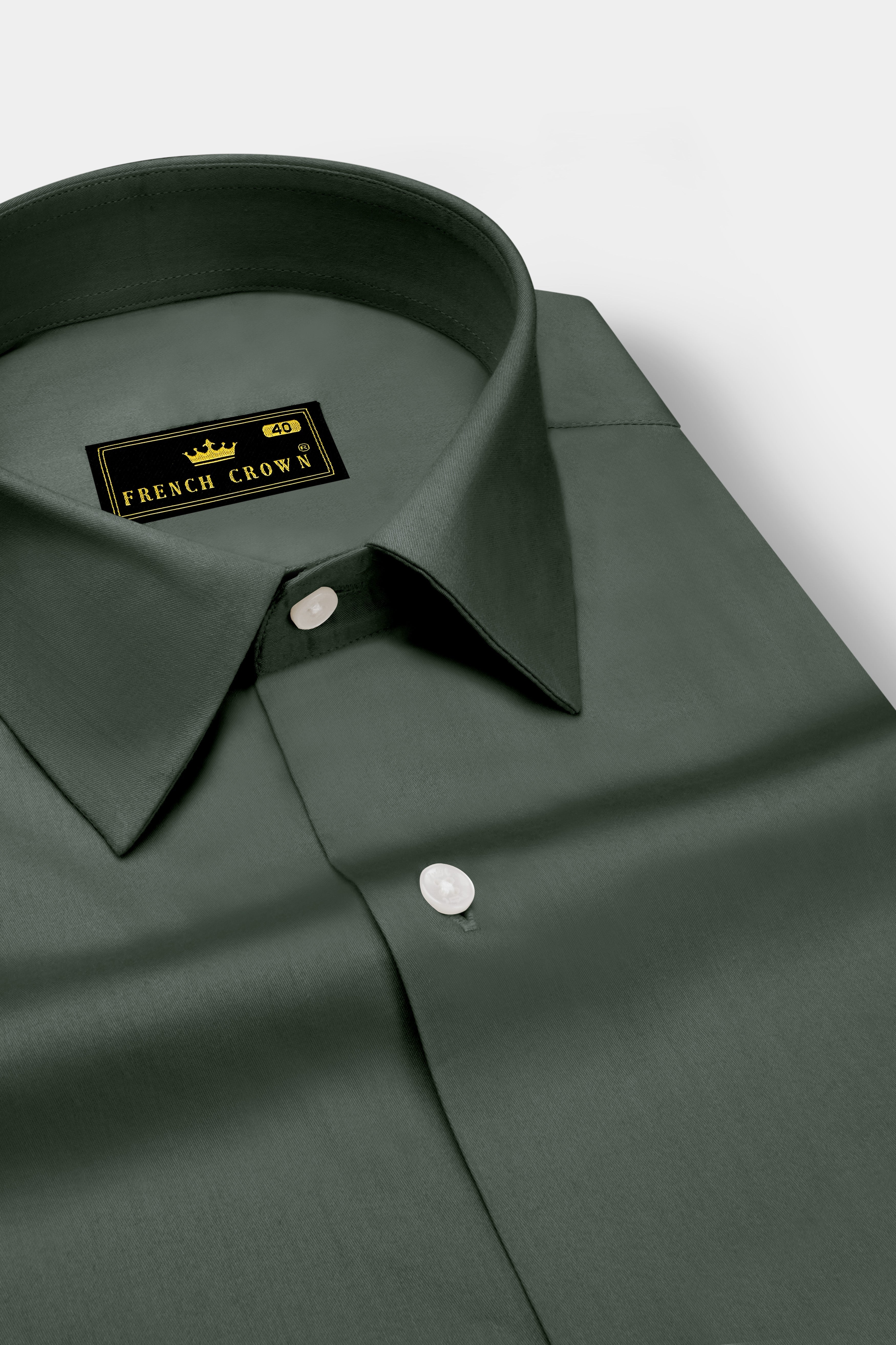 Sylvoro-Nandor Green Subtle Sheen Super Soft Premium Cotton Dress Shirt