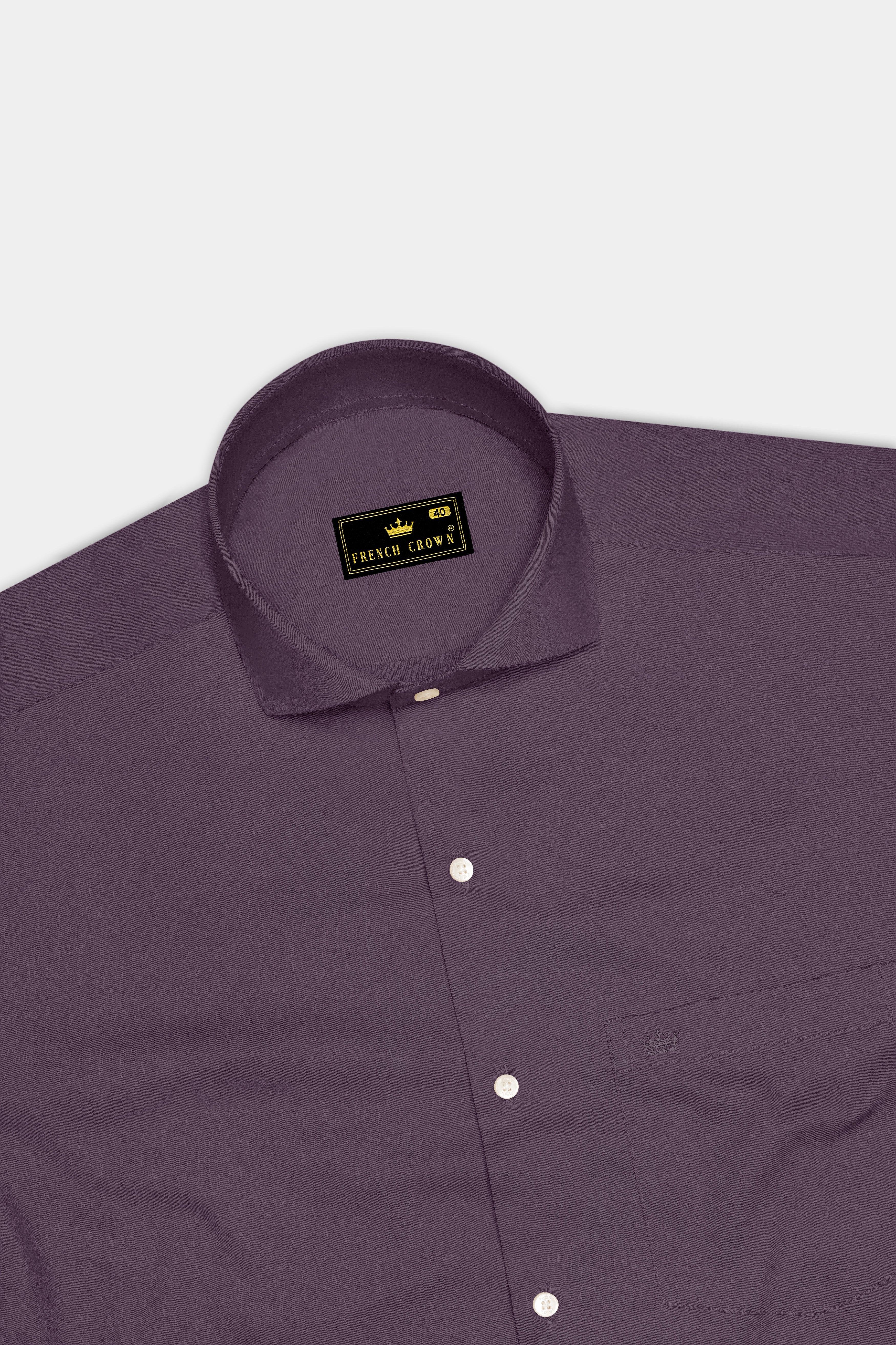 Mauvero-Taupe Purple Subtle Sheen Super Soft Premium Cotton Cut Away Collar Dress Shirt
