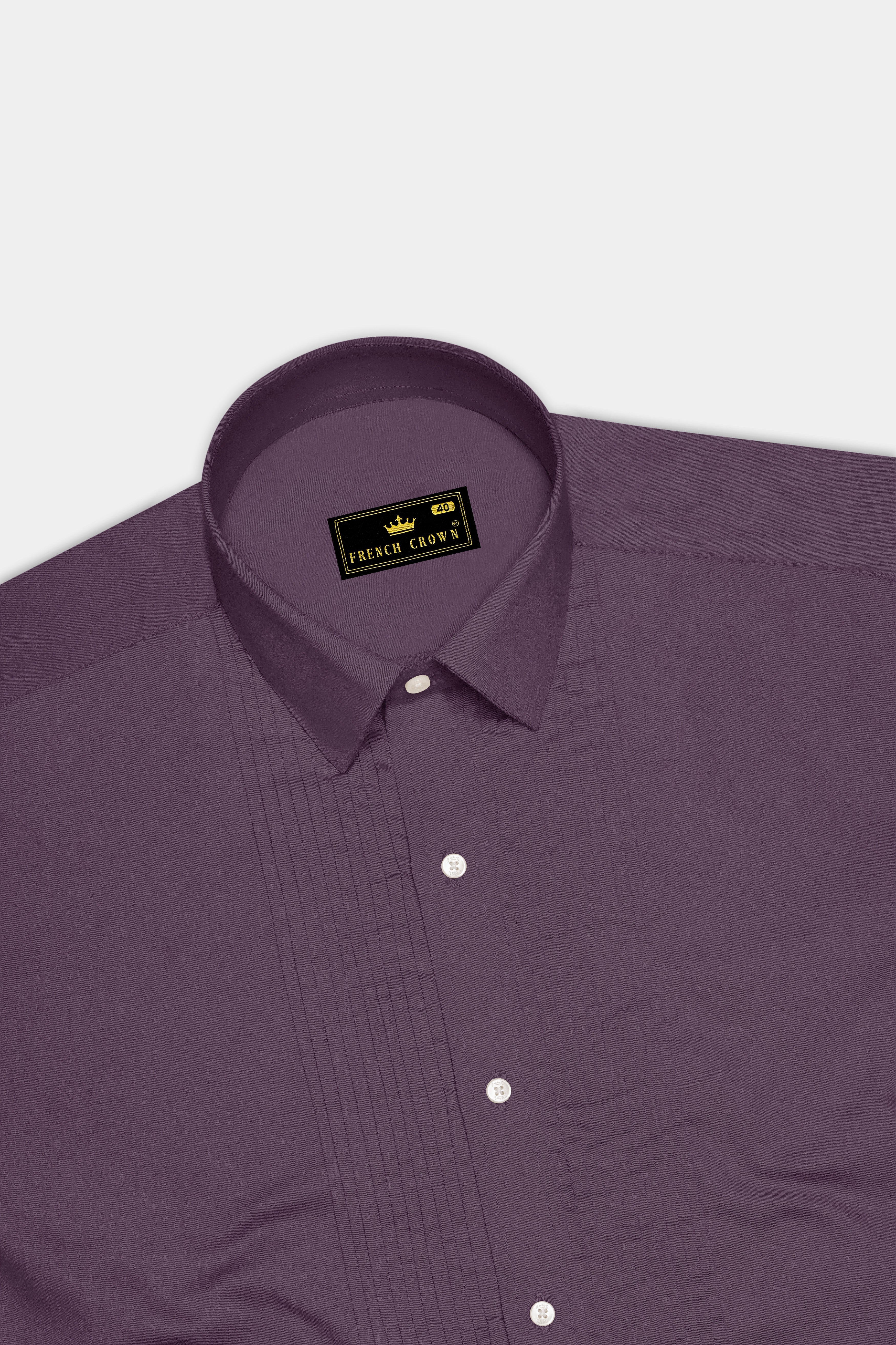 Mauvero-Taupe Purple Subtle Sheen Super Soft Premium Cotton Tuxedo Dress Shirt