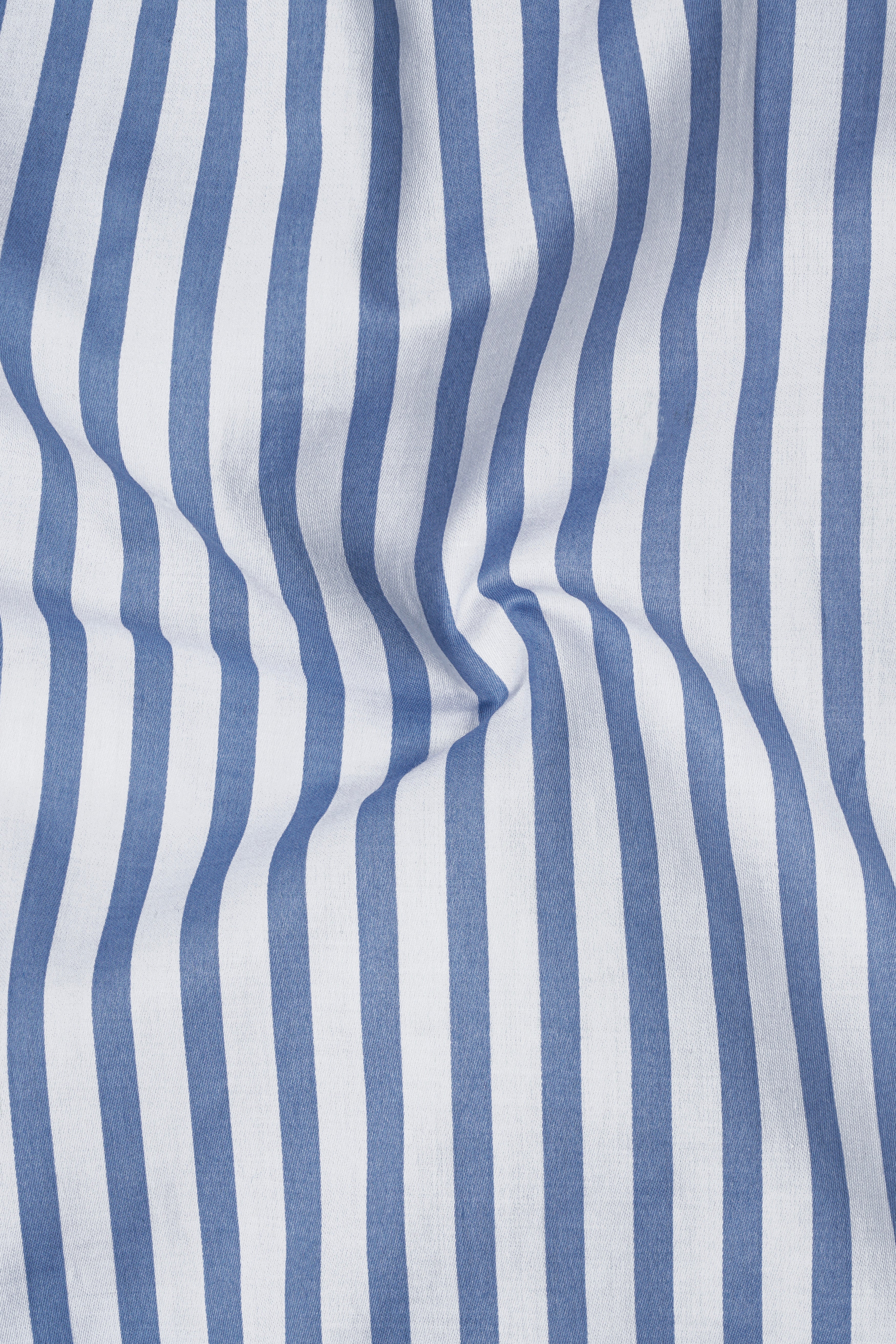 Azurline-Carolina Blue And Bright White Candy Striped Super Soft Premium Cotton Dress White Cuff Collar Shirt