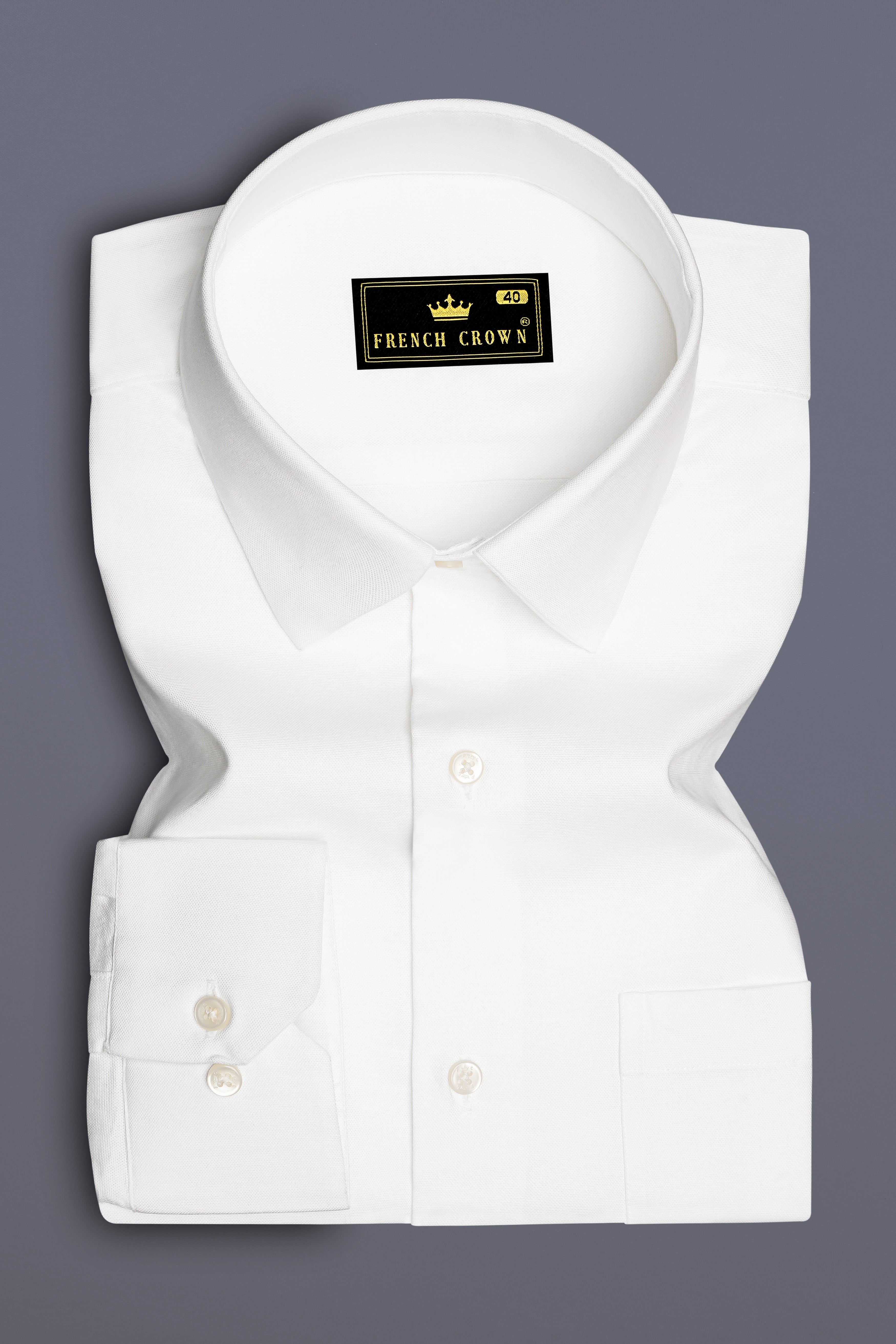 Lumino-Bright White Oxford Premium Cotton Dress Shirt