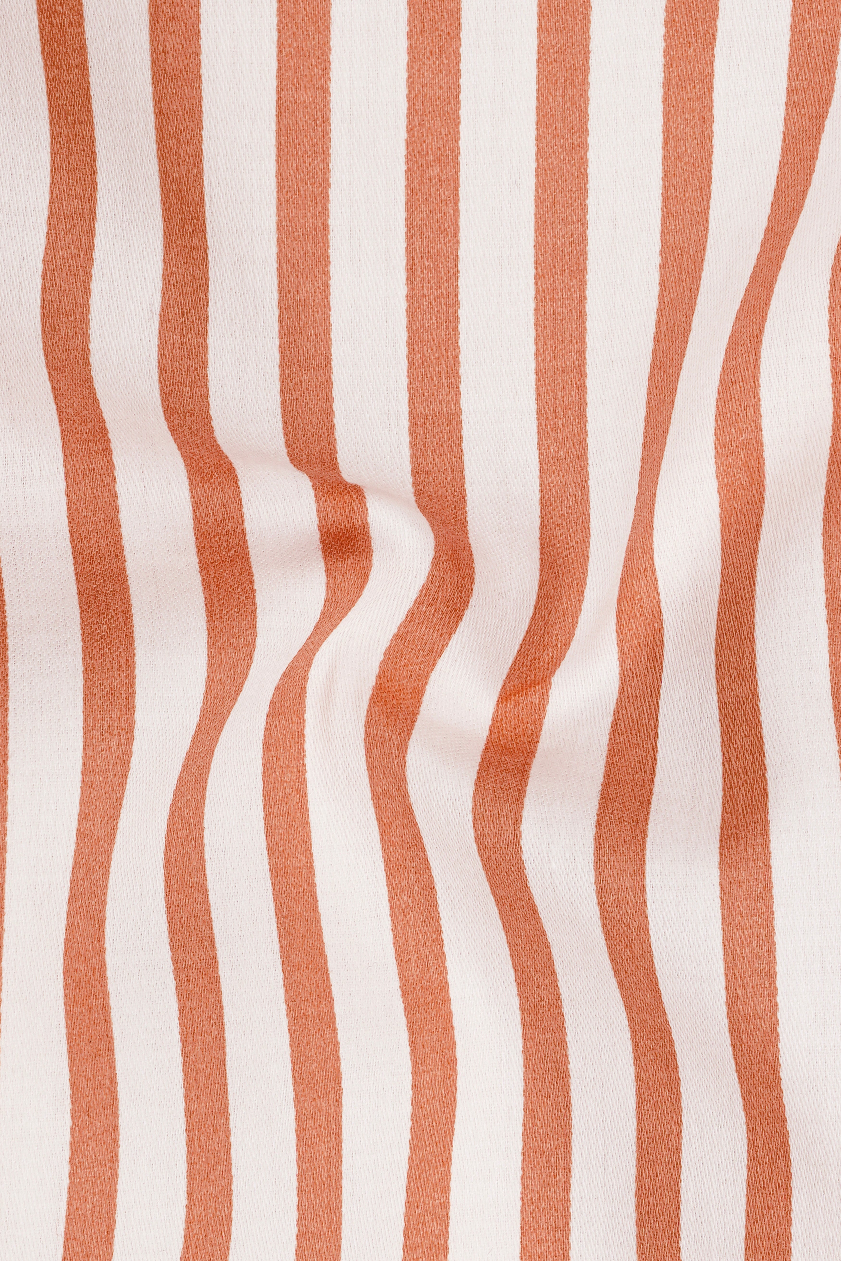 Solcoro-Apricot Orange And Bright White Candy Striped Subtle Sheen Super Soft Premium Cotton Dress Shirt
