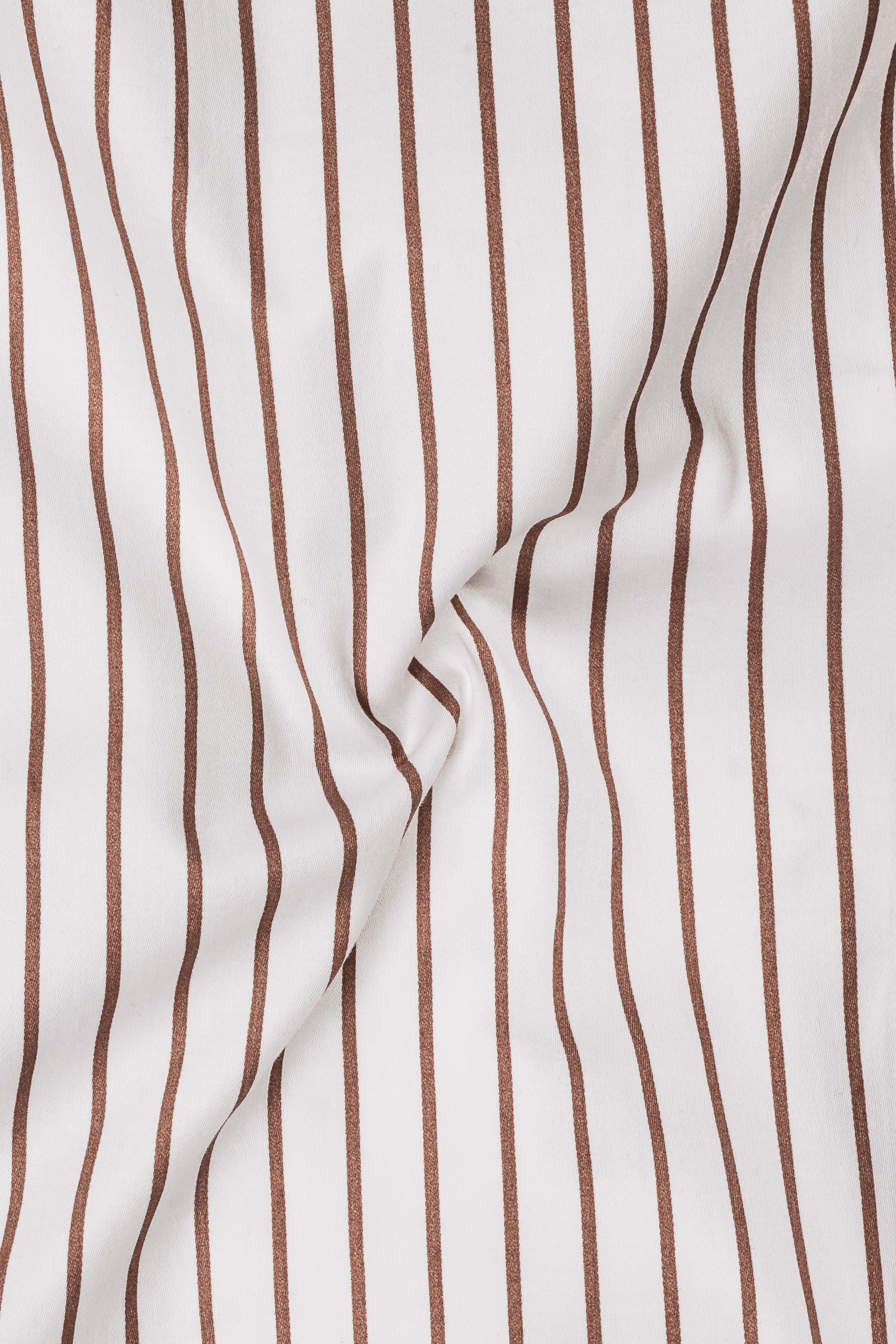 Imperial-Roman Brown And Bright White Pin Striped Subtle Sheen Super Soft Premium Cotton Dress Shirt