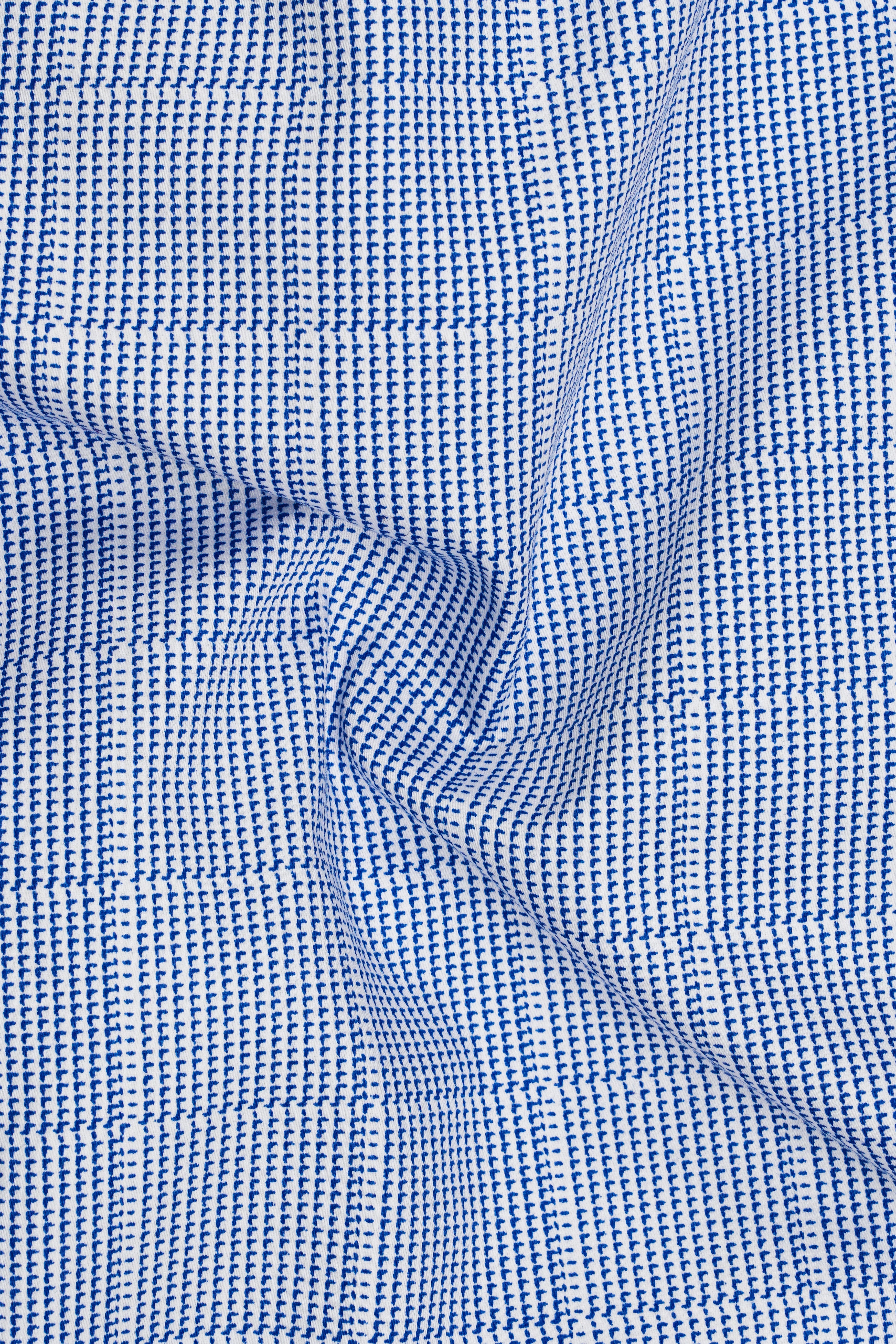 Haze-Faded Blue Plaid Subtle Sheen Super Soft Premium Cotton Dress Shirt