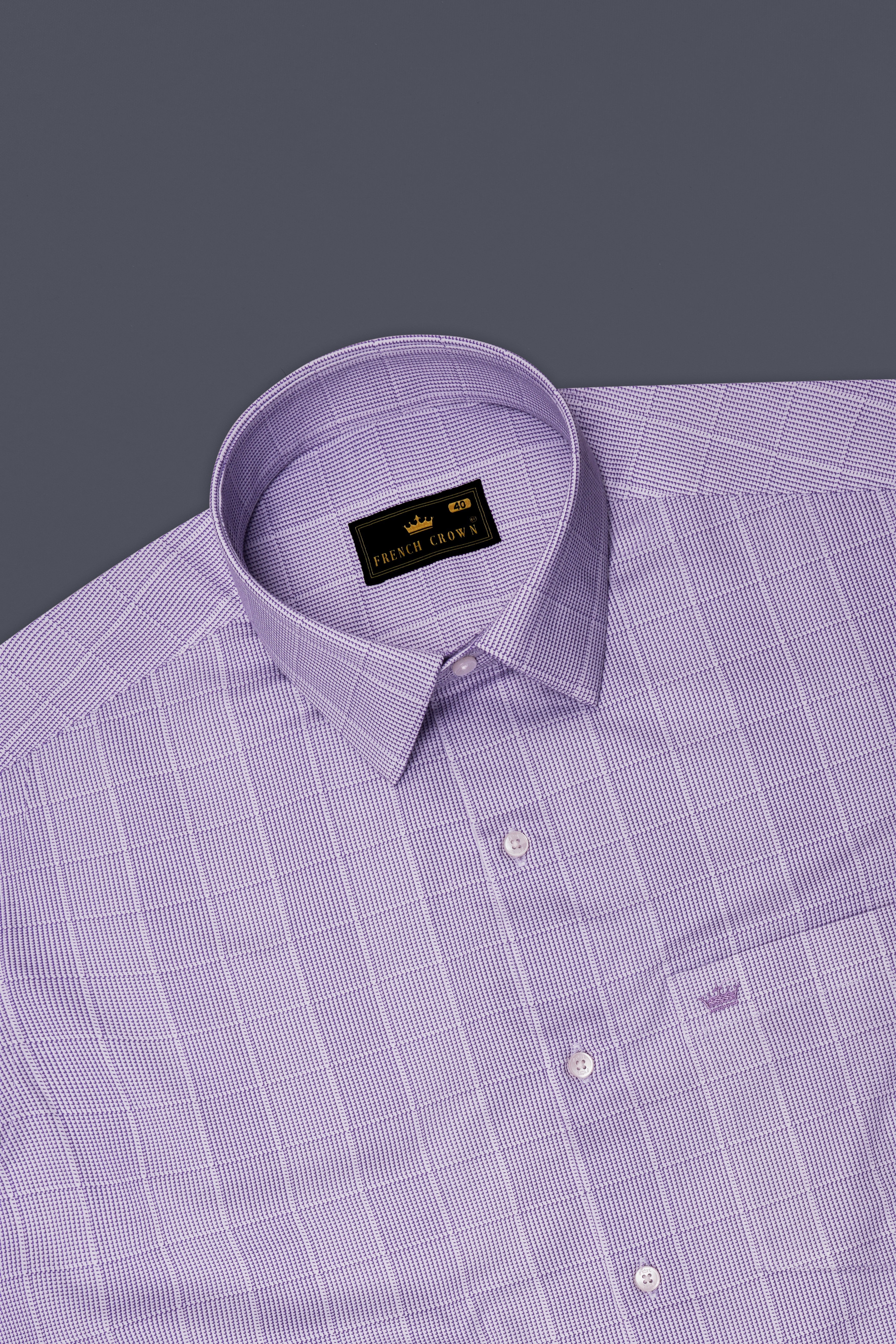 Amethyst-Scampi Purple Plaid Subtle Sheen Super Soft Premium Cotton Dress Shirt