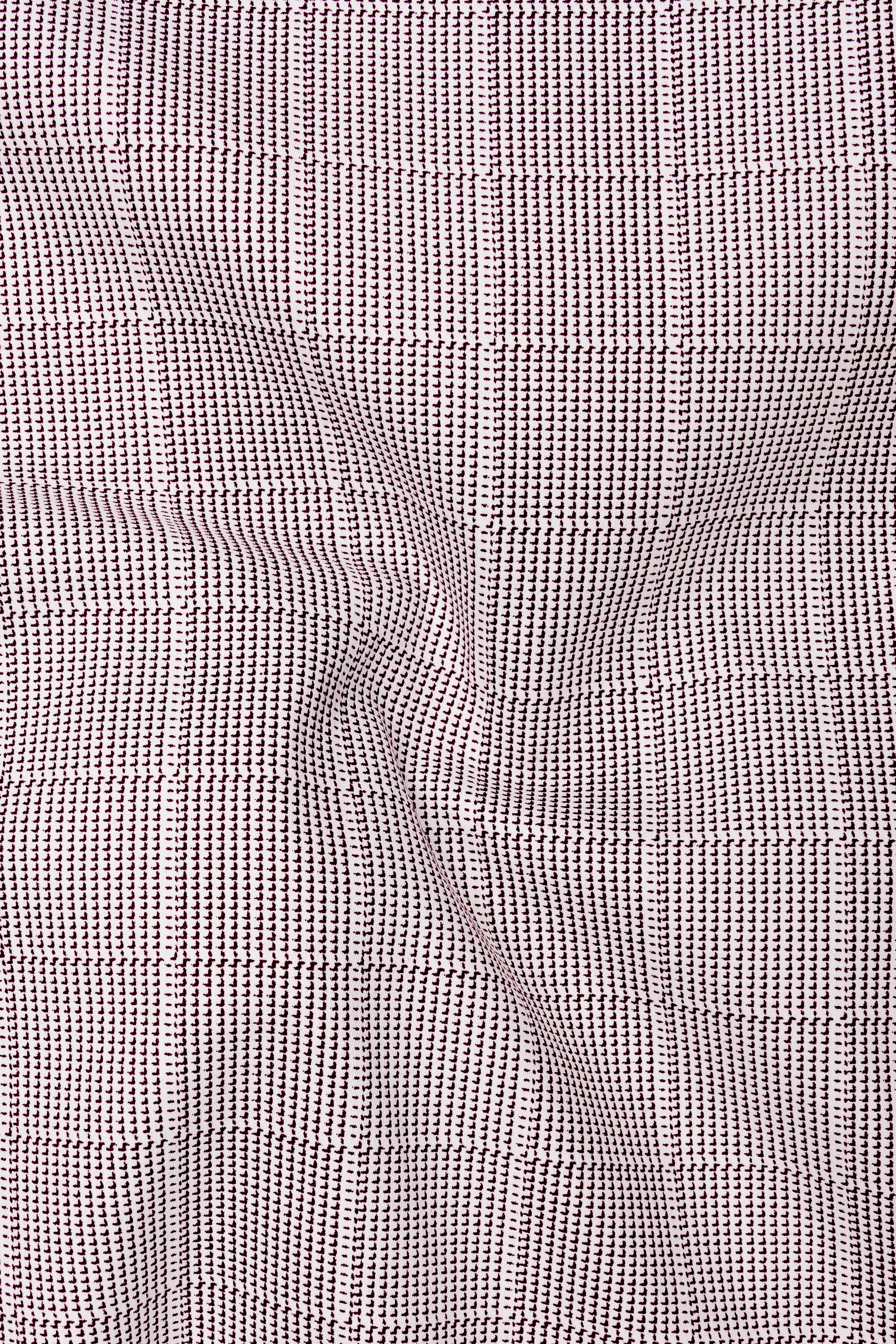 Crimson-Berry Maroon Plaid Subtle Sheen Super Soft Premium Cotton Dress Shirt