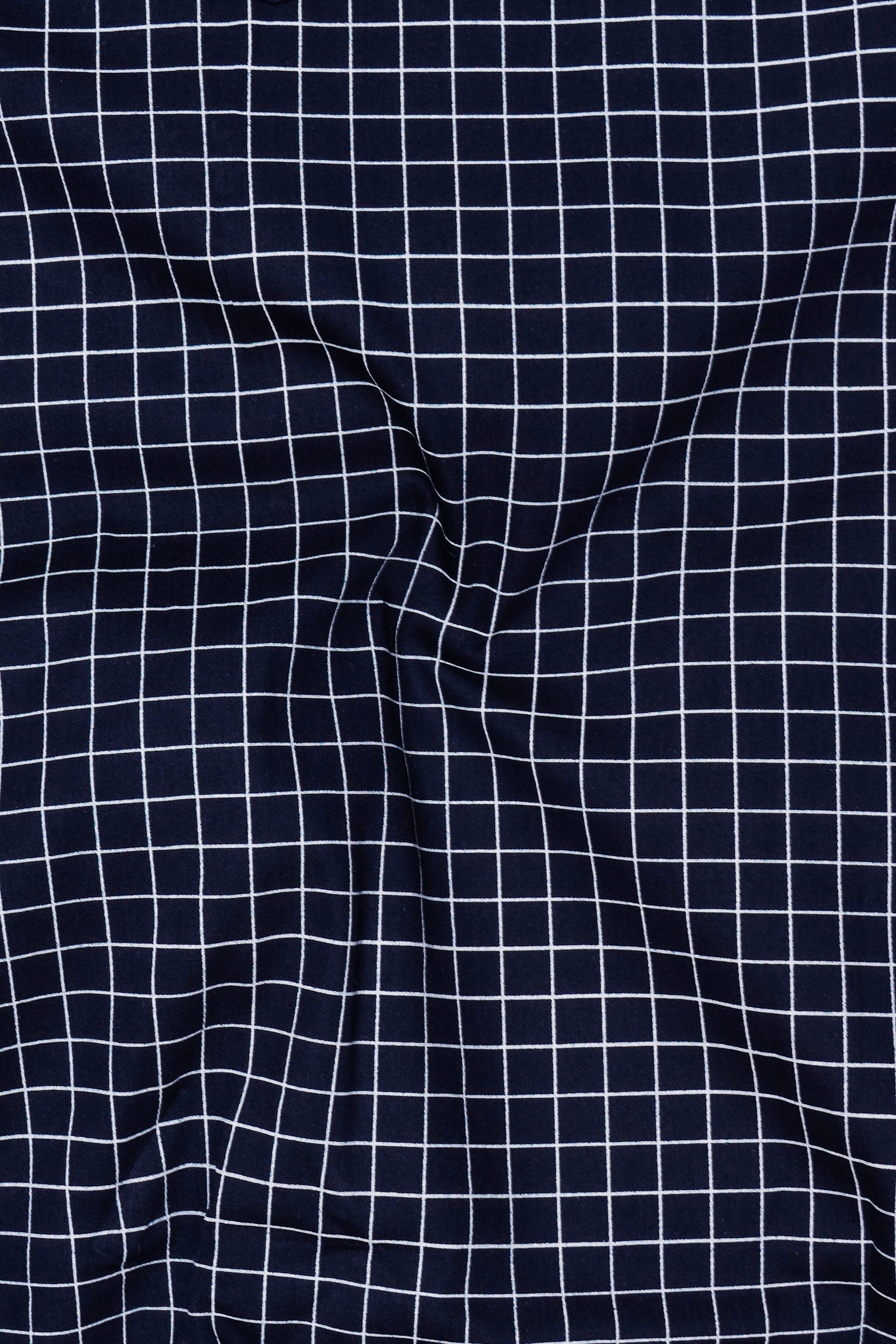 Drift-Cinder Blue And Bright White Plaid Subtle Sheen Super Soft Premium Cotton Dress White Cuff Collar Shirt