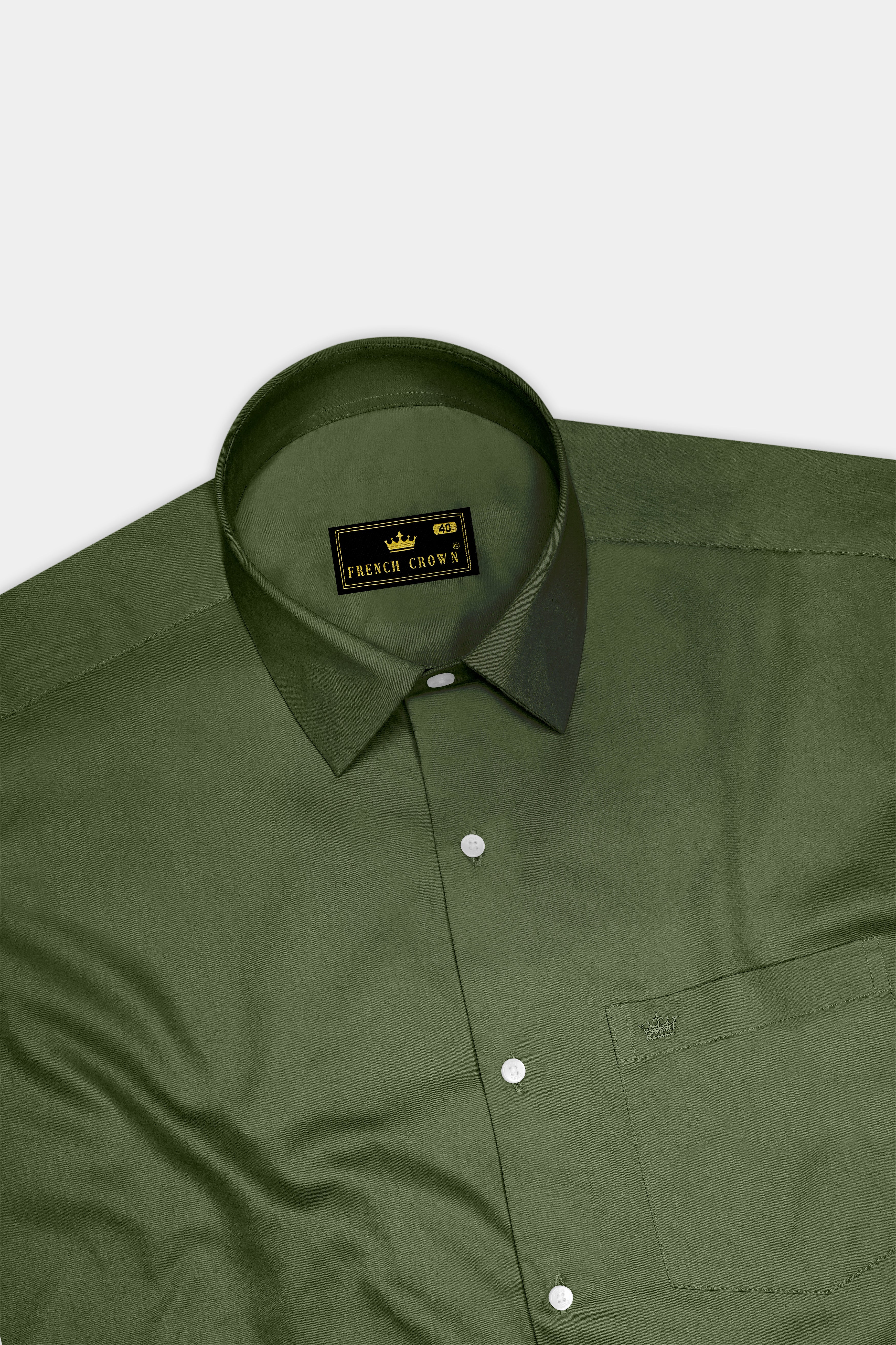 Verdant-Camo Green Subtle Sheen Super Soft Premium Cotton Dress Shirt