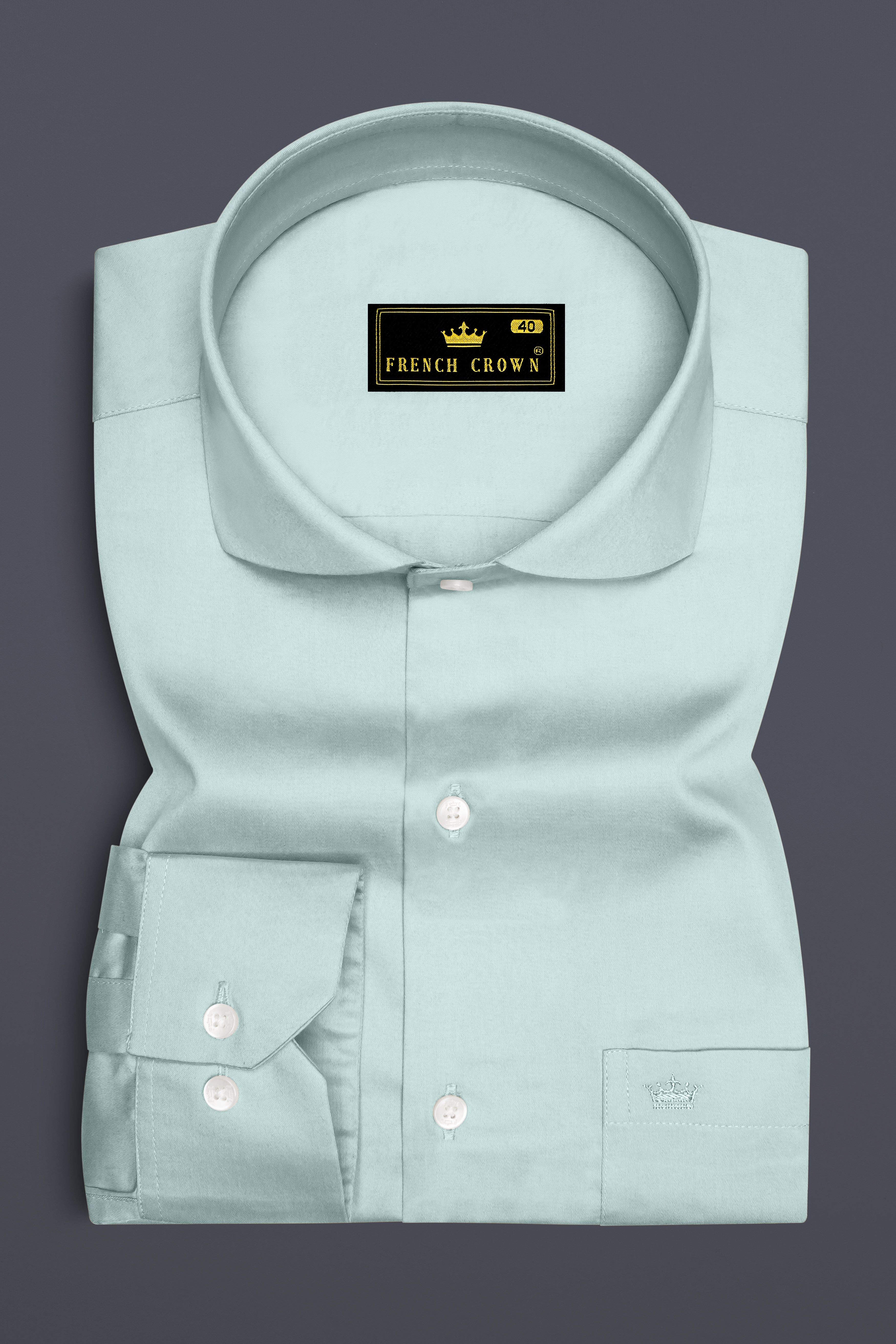 Sterling-Gainsboro Gray Subtle Sheen Super Soft Premium Cotton Cut Away Collar Dress Shirt