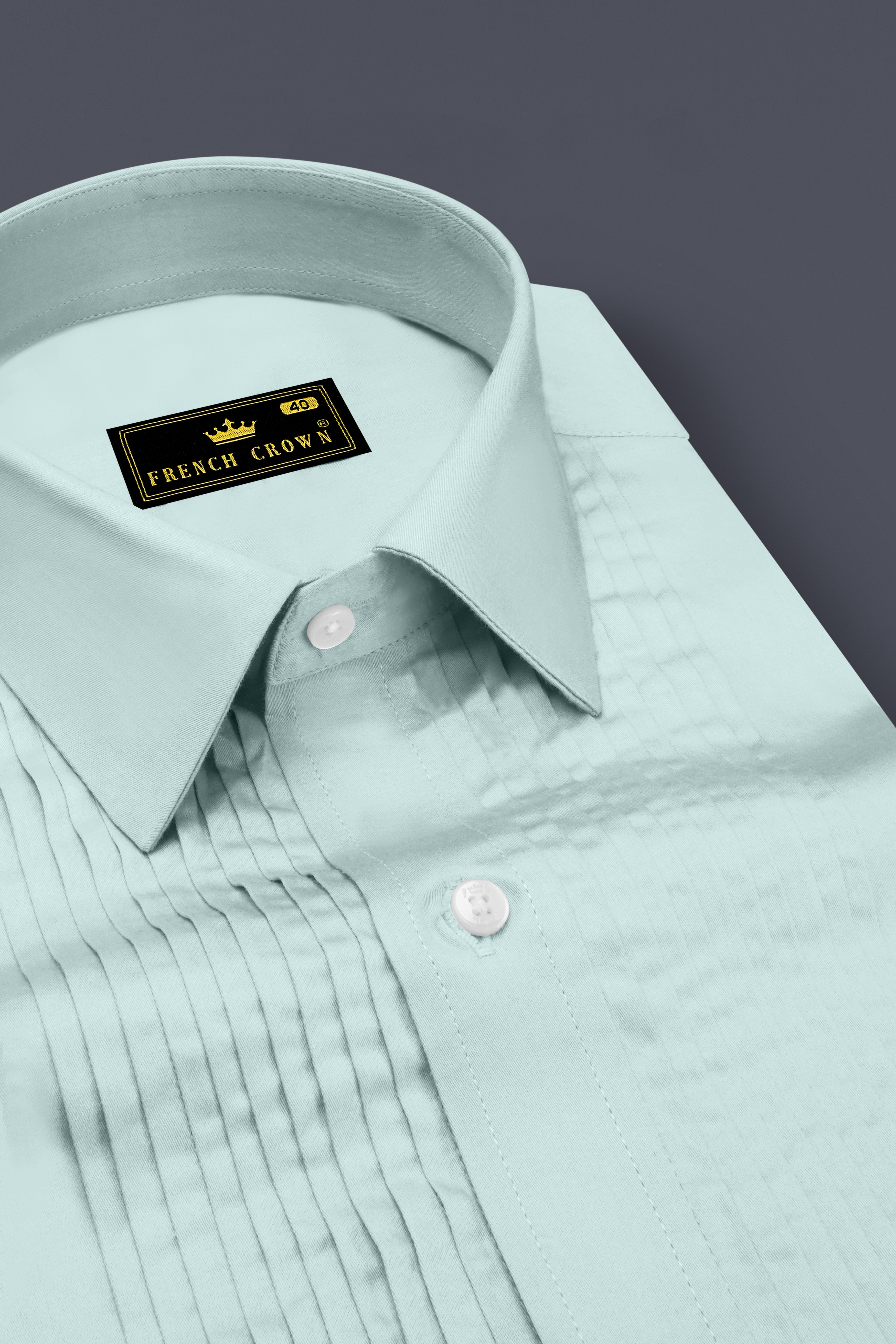 Sterling-Gainsboro Gray Subtle Sheen Super Soft Premium Cotton Tuxedo Dress Shirt