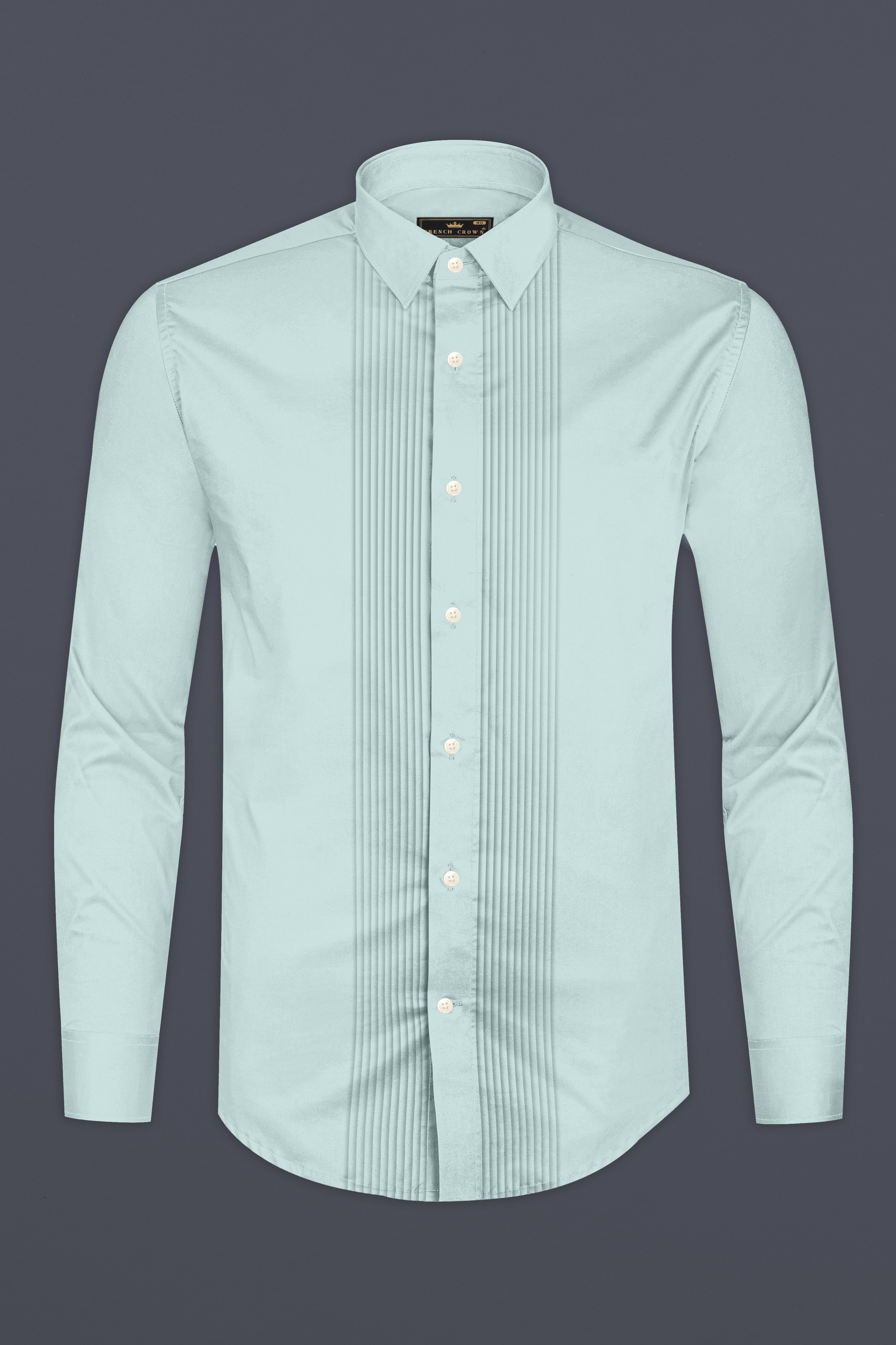 Sterling-Gainsboro Gray Subtle Sheen Super Soft Premium Cotton Tuxedo Dress Shirt