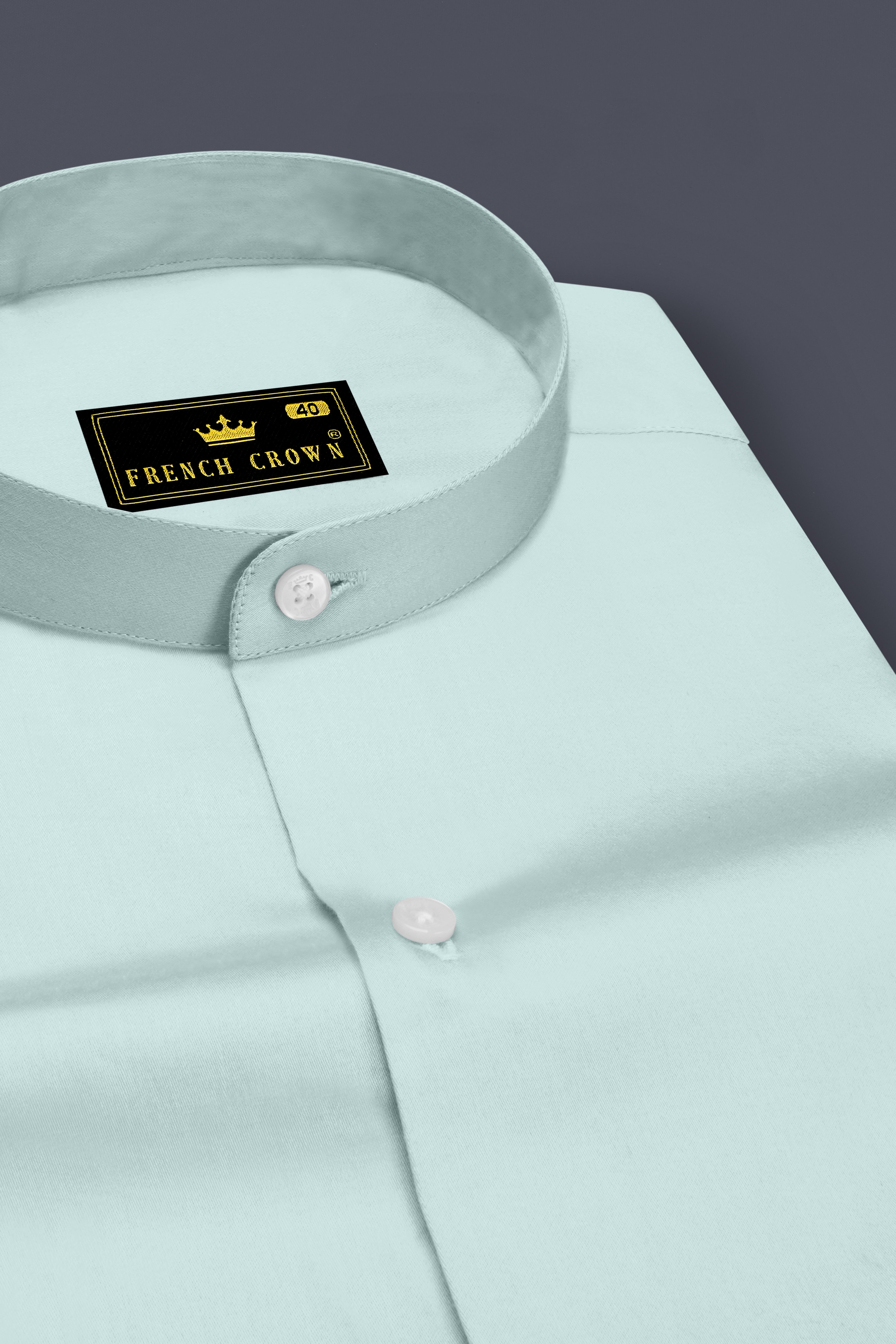 Sterling-Gainsboro Gray Subtle Sheen Super Soft Premium Cotton Mandarin Dress Shirt