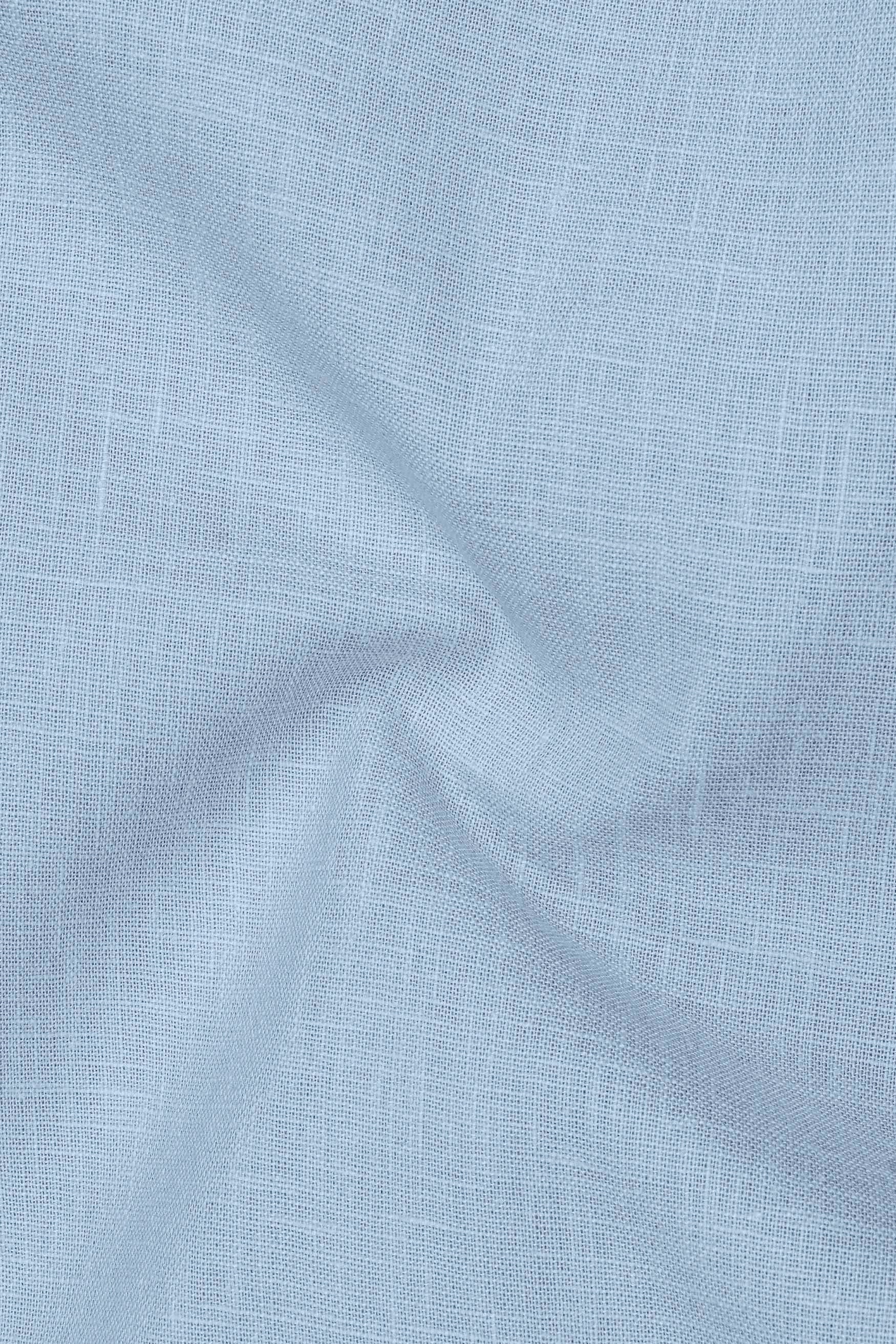 Poise-Waterloo Blue Luxurious Linen Button Down Dress Shirt