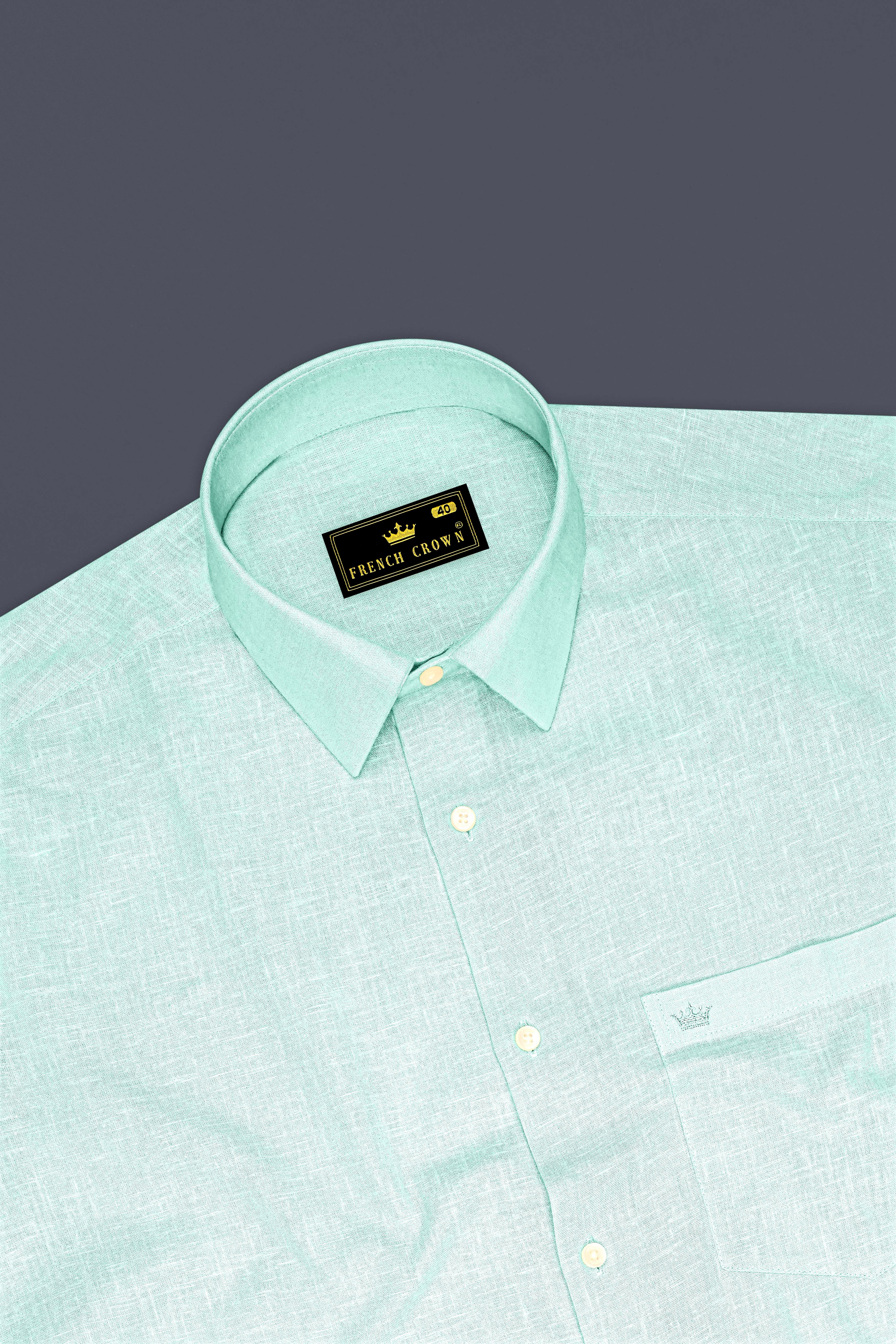 Zenith-Skeptic Blue Luxurious Linen Dress Shirt
