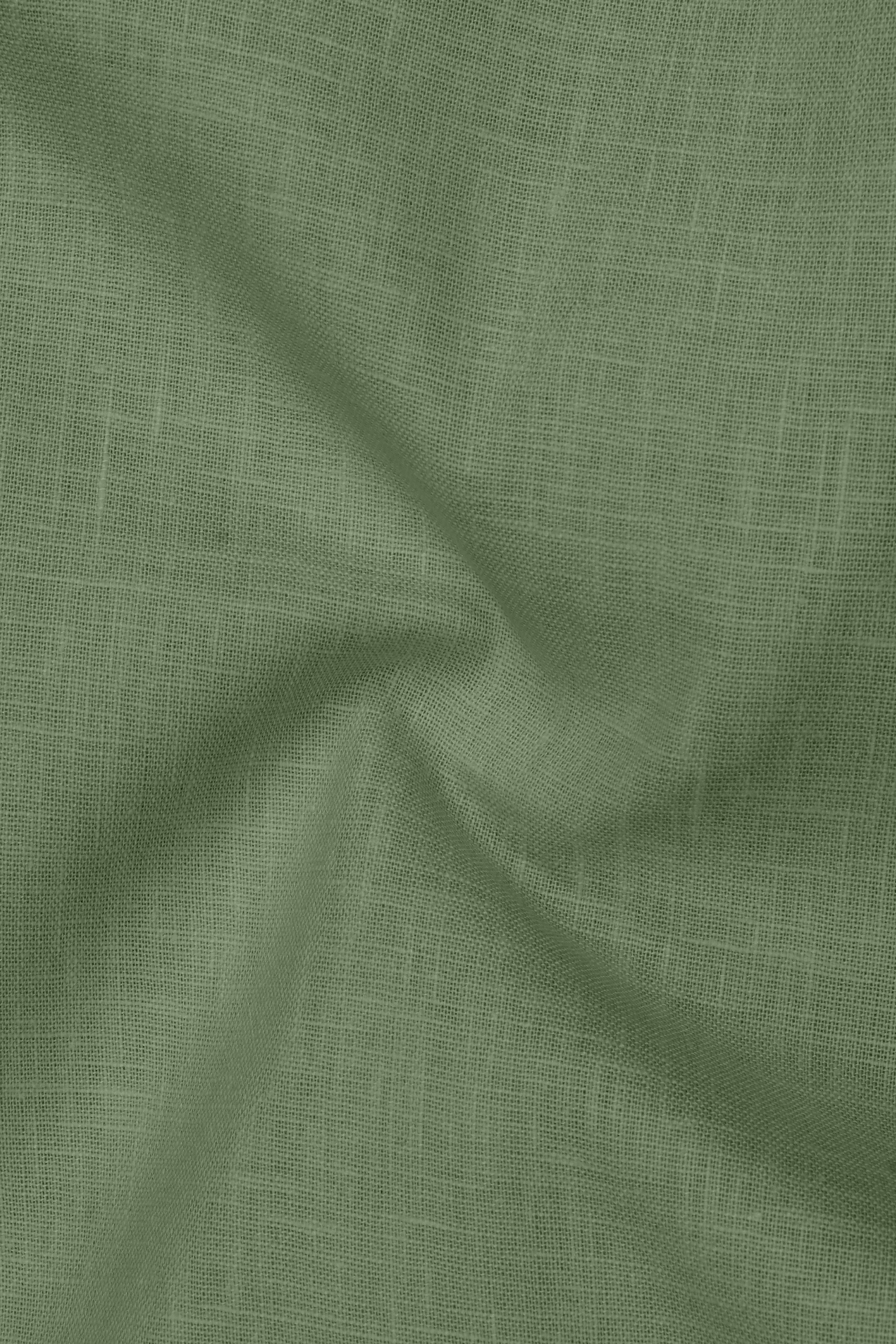 Emerald-Merlin Green Luxurious Linen Button Down Dress Shirt