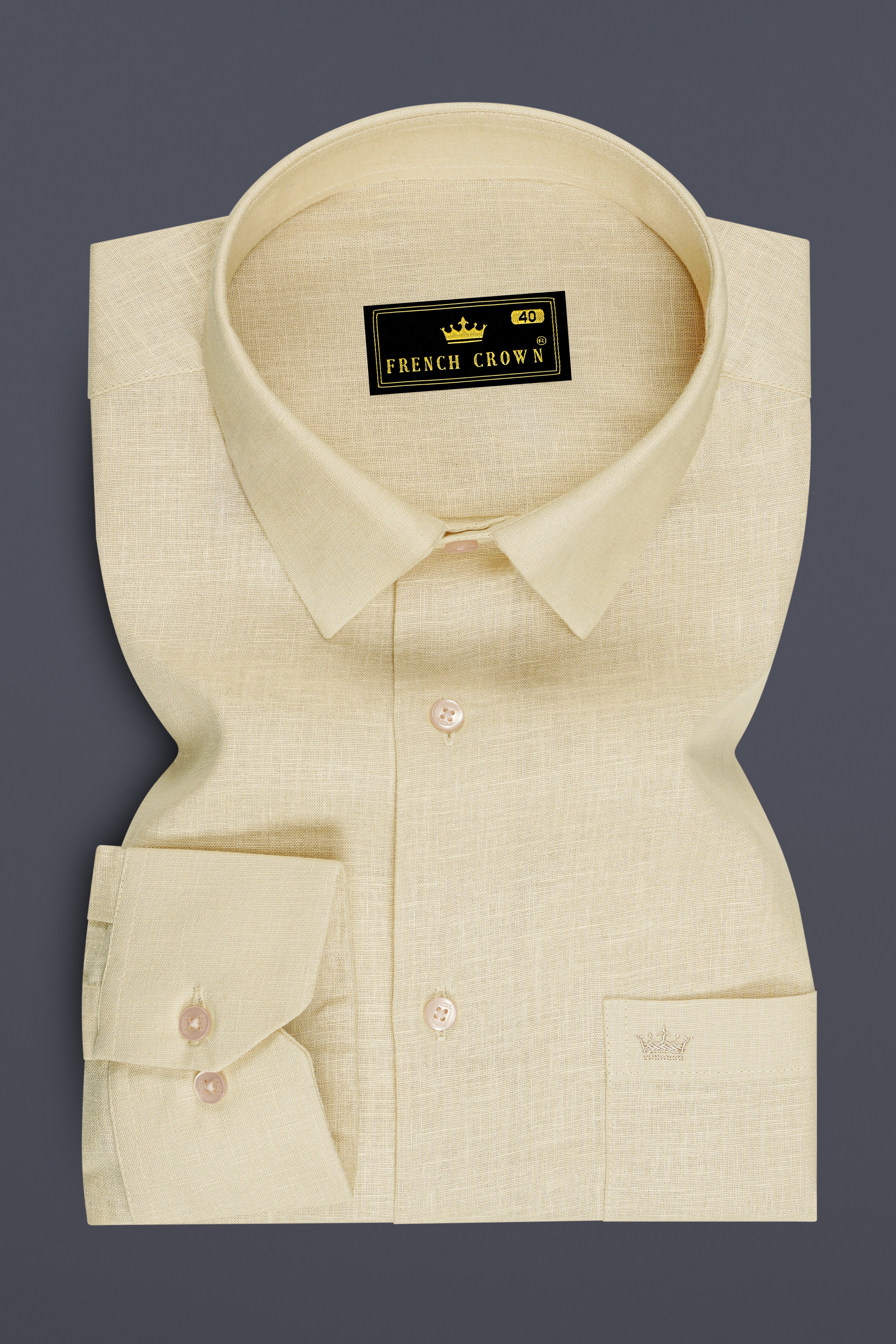 Vanille-Zorba Cream Luxurious Linen Dress Shirt
