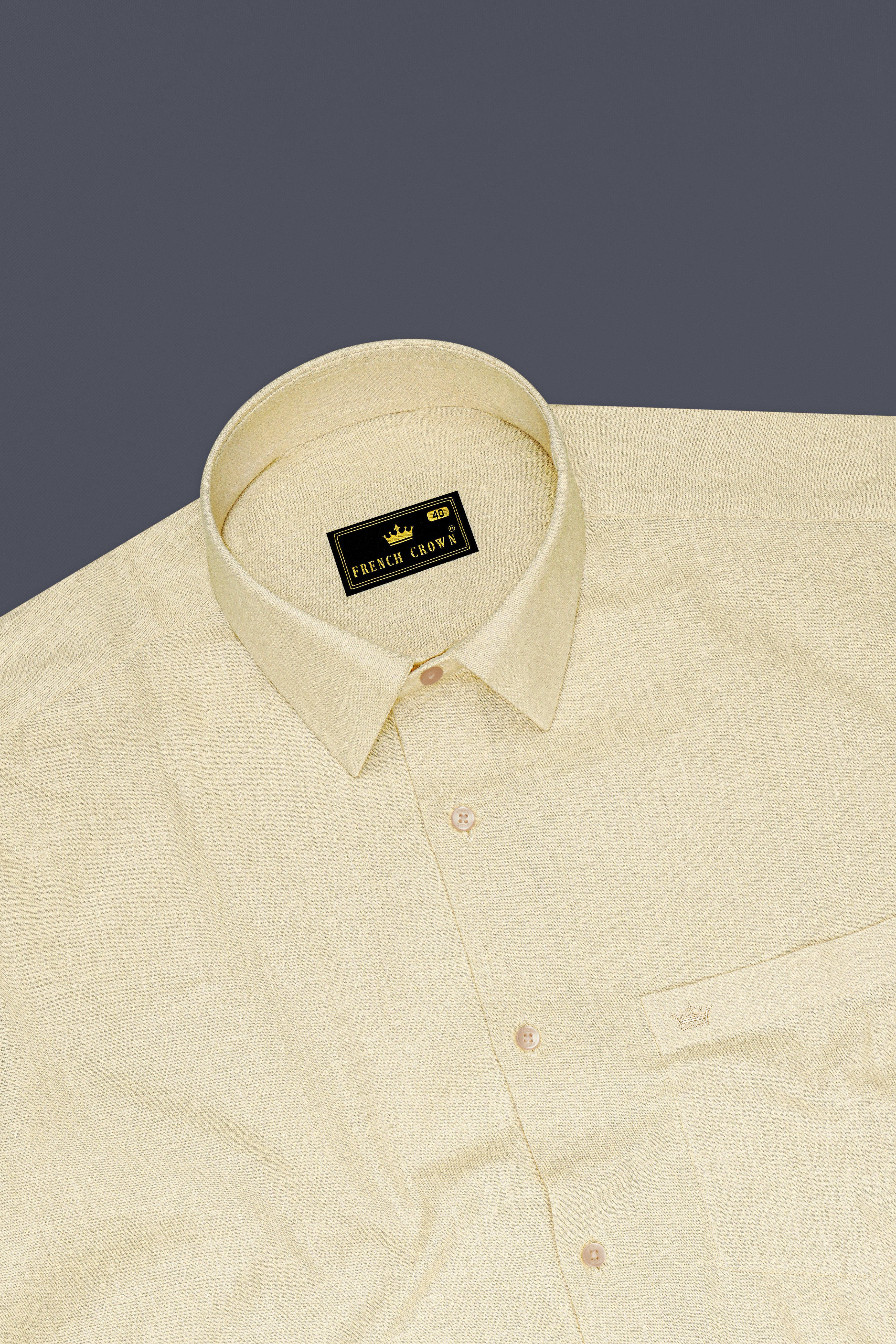 Vanille-Zorba Cream Luxurious Linen Dress Shirt
