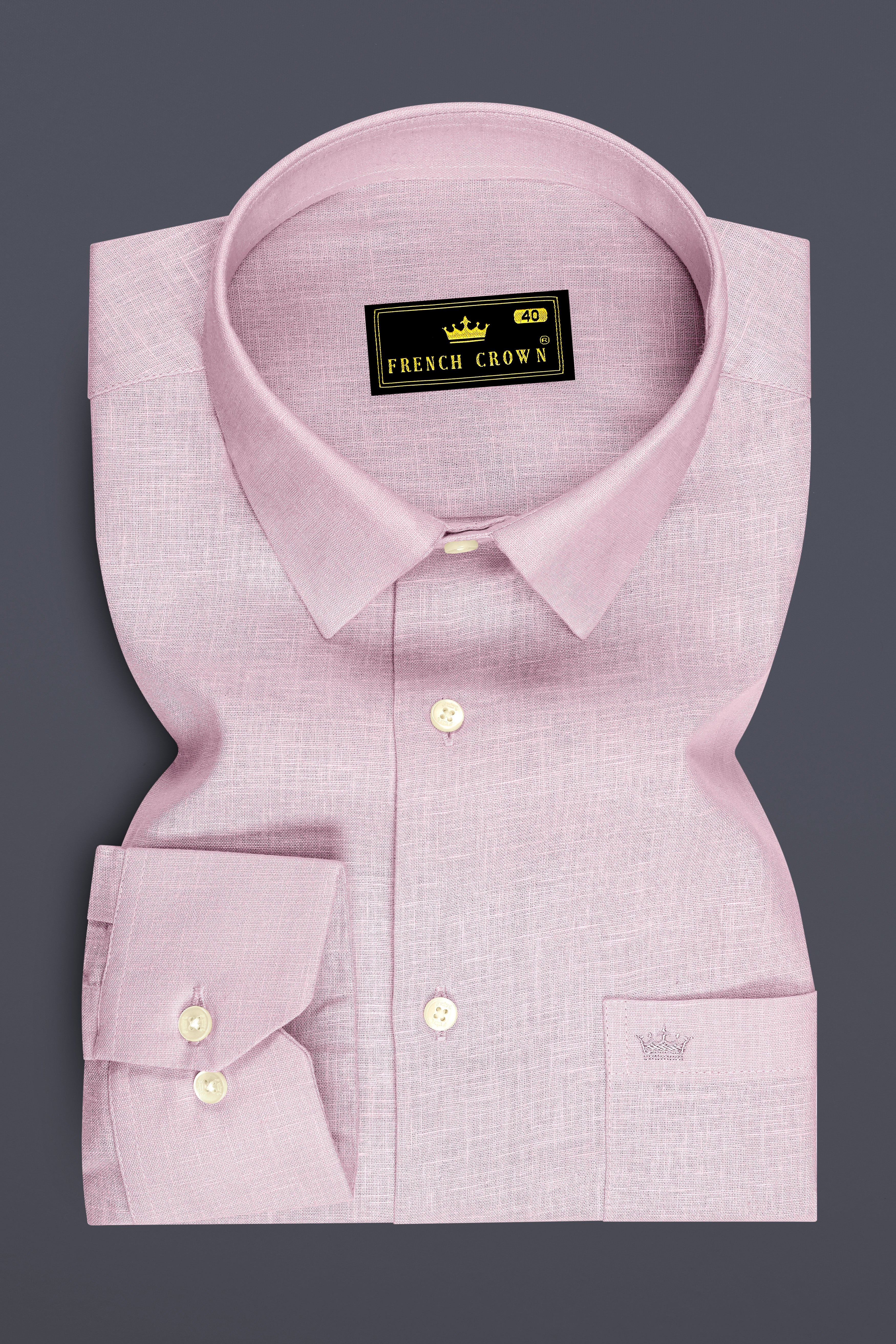 Zenith-Maverick Pink Luxurious Linen Dress Shirt