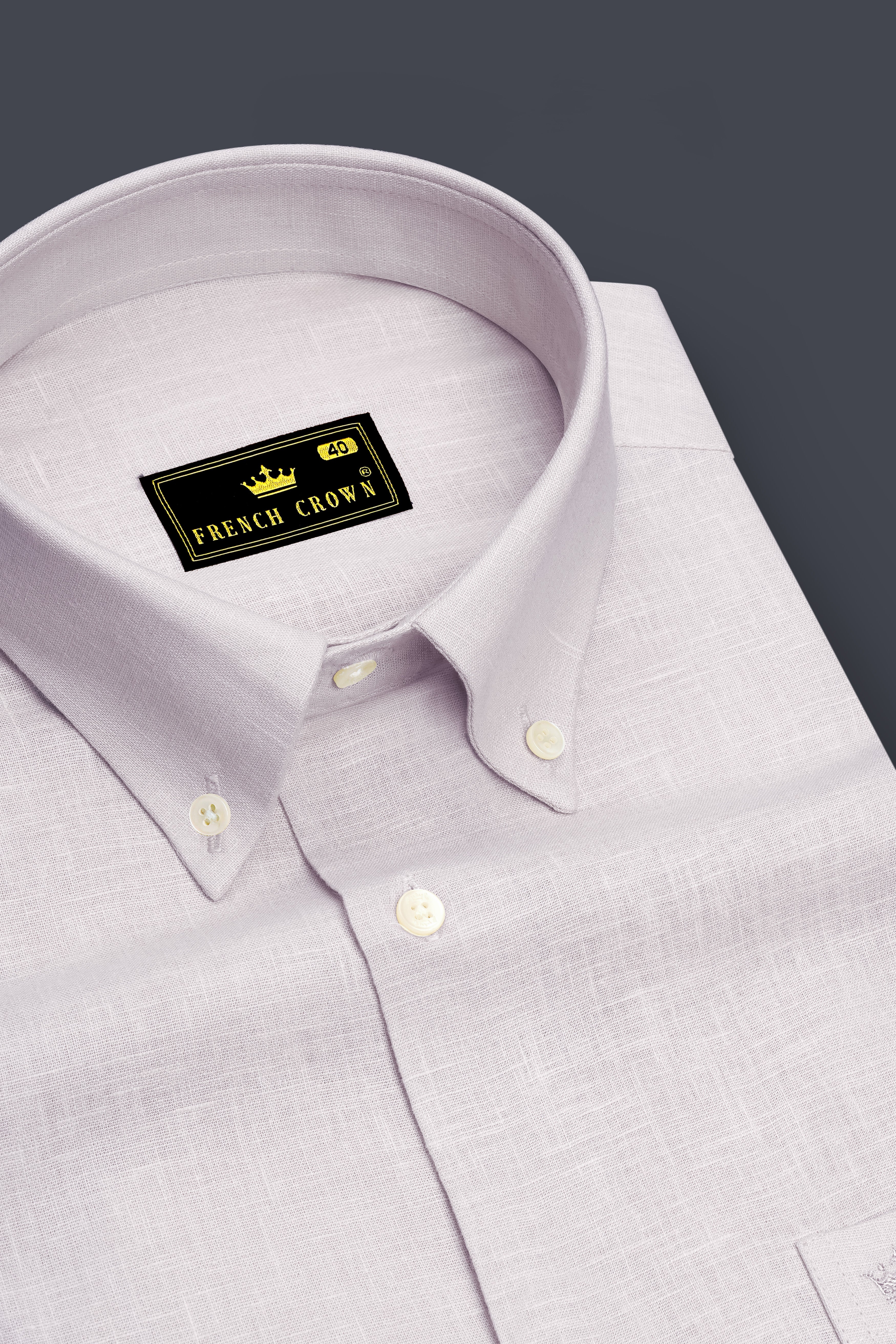 Anchor-Pearl Bush Gray Luxurious Linen Button Down Dress Shirt