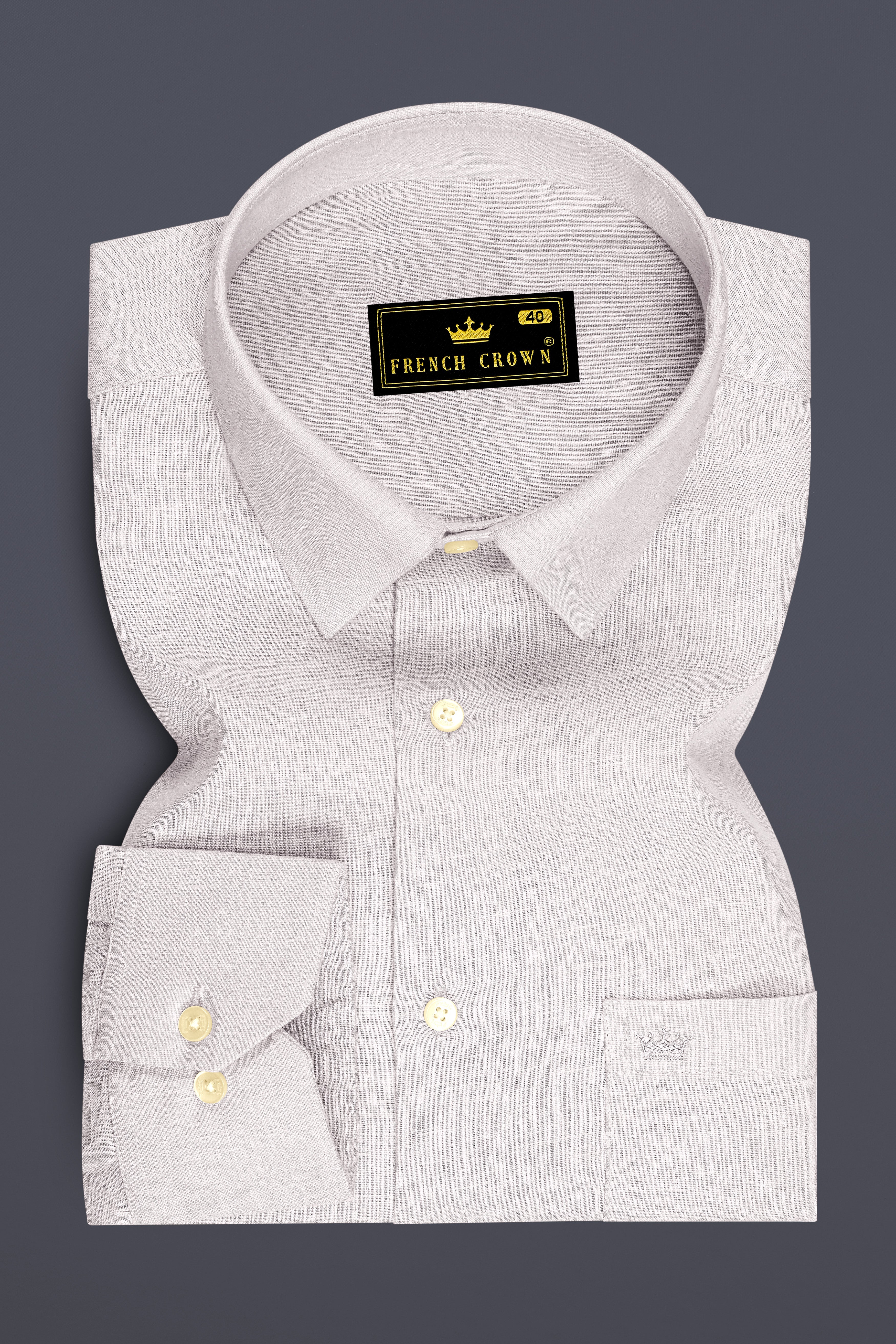 Anchor-Pearl Bush Gray Luxurious Linen Dress Shirt