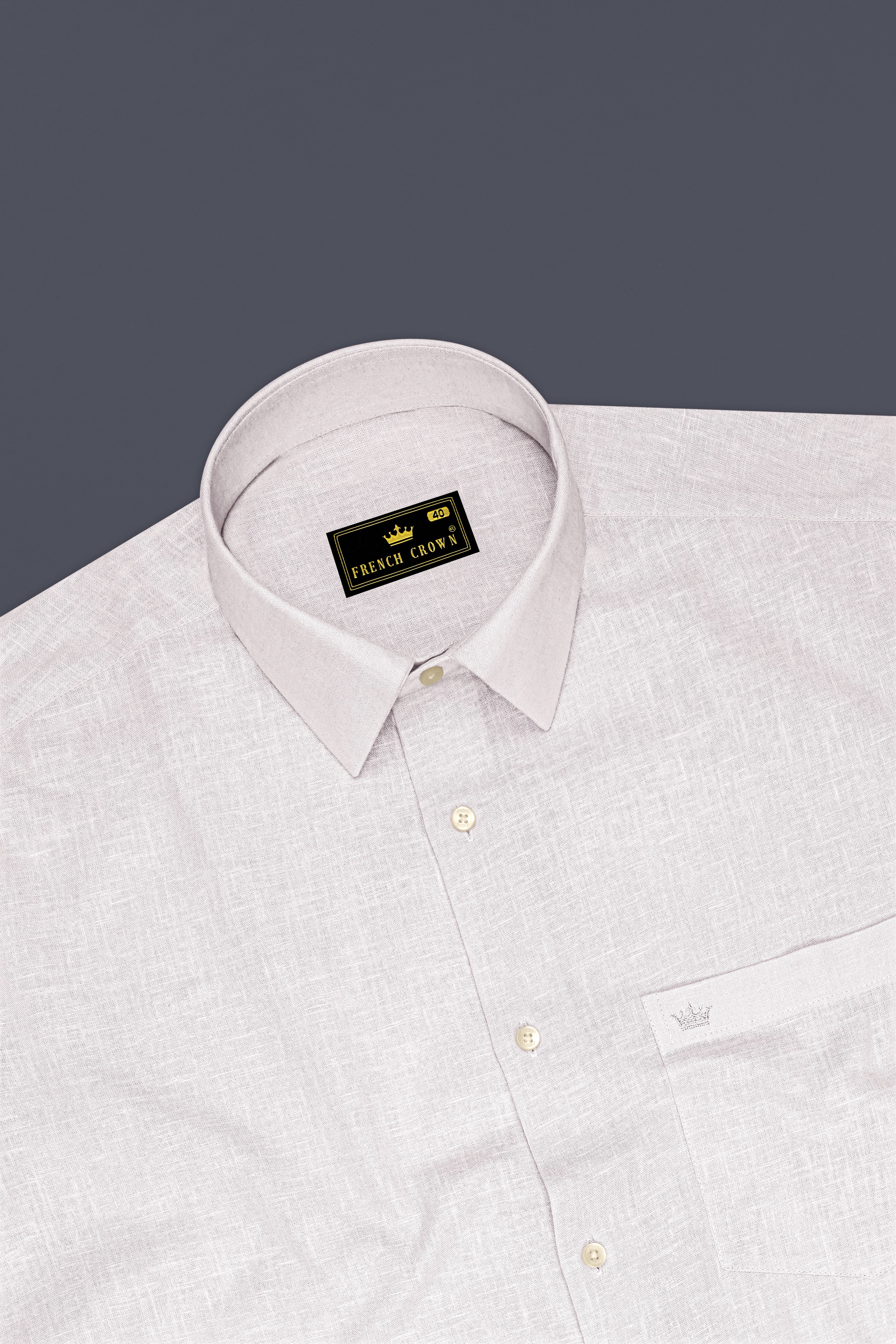 Anchor-Pearl Bush Gray Luxurious Linen Dress Shirt