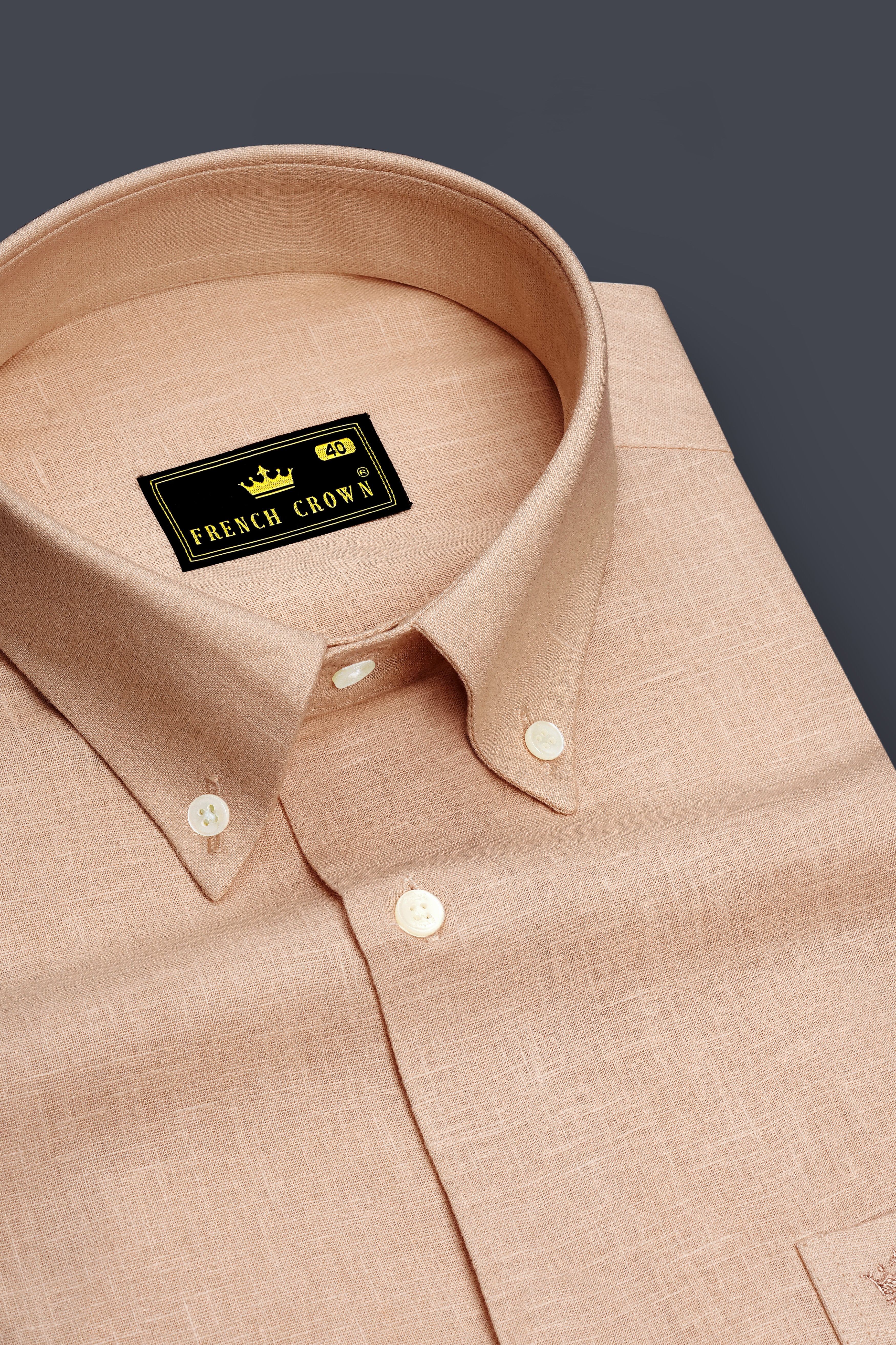 Zenith-Rodeo Brown Luxurious Linen Button Down Dress Shirt