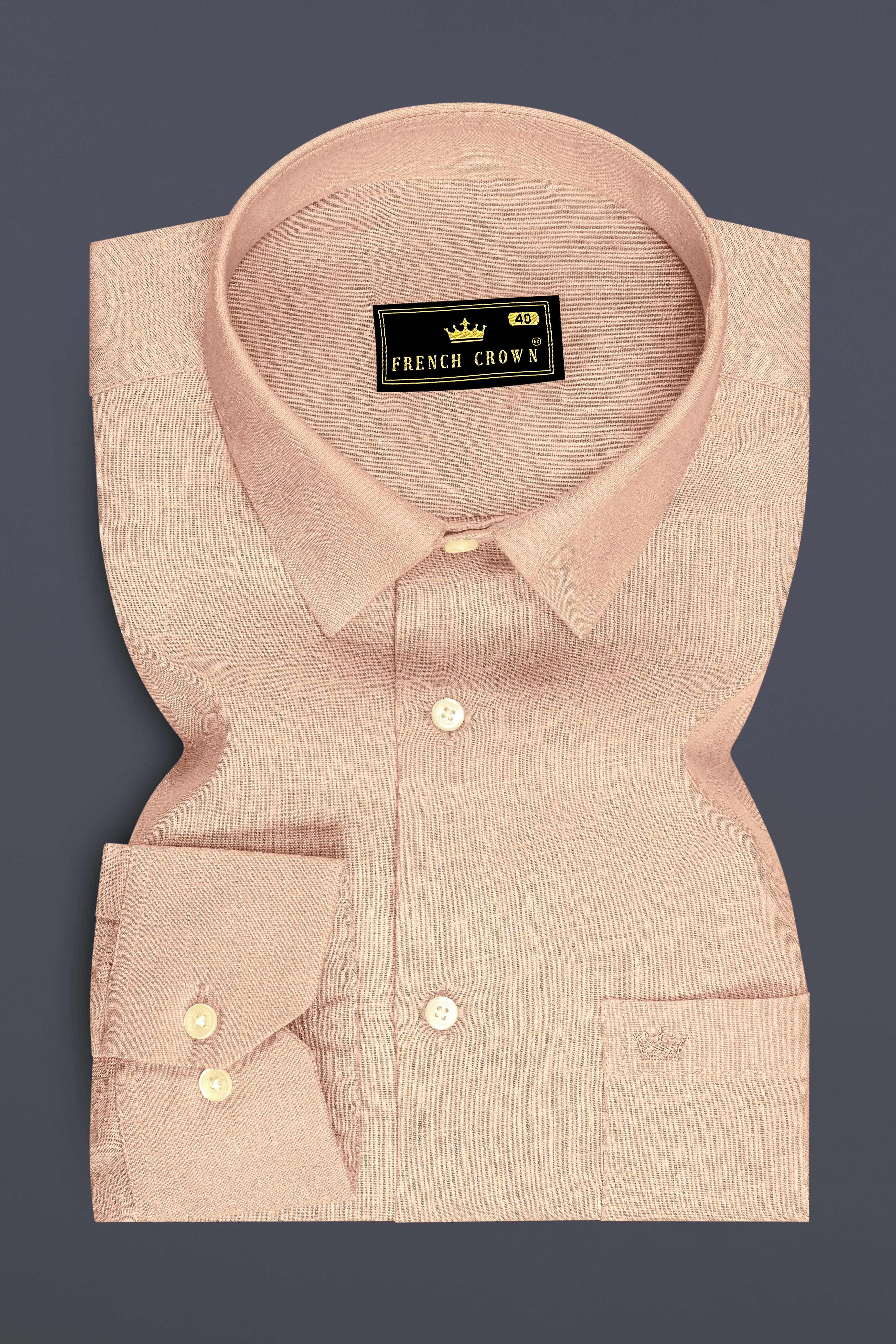 Zenith-Rodeo Brown Luxurious Linen Dress Shirt