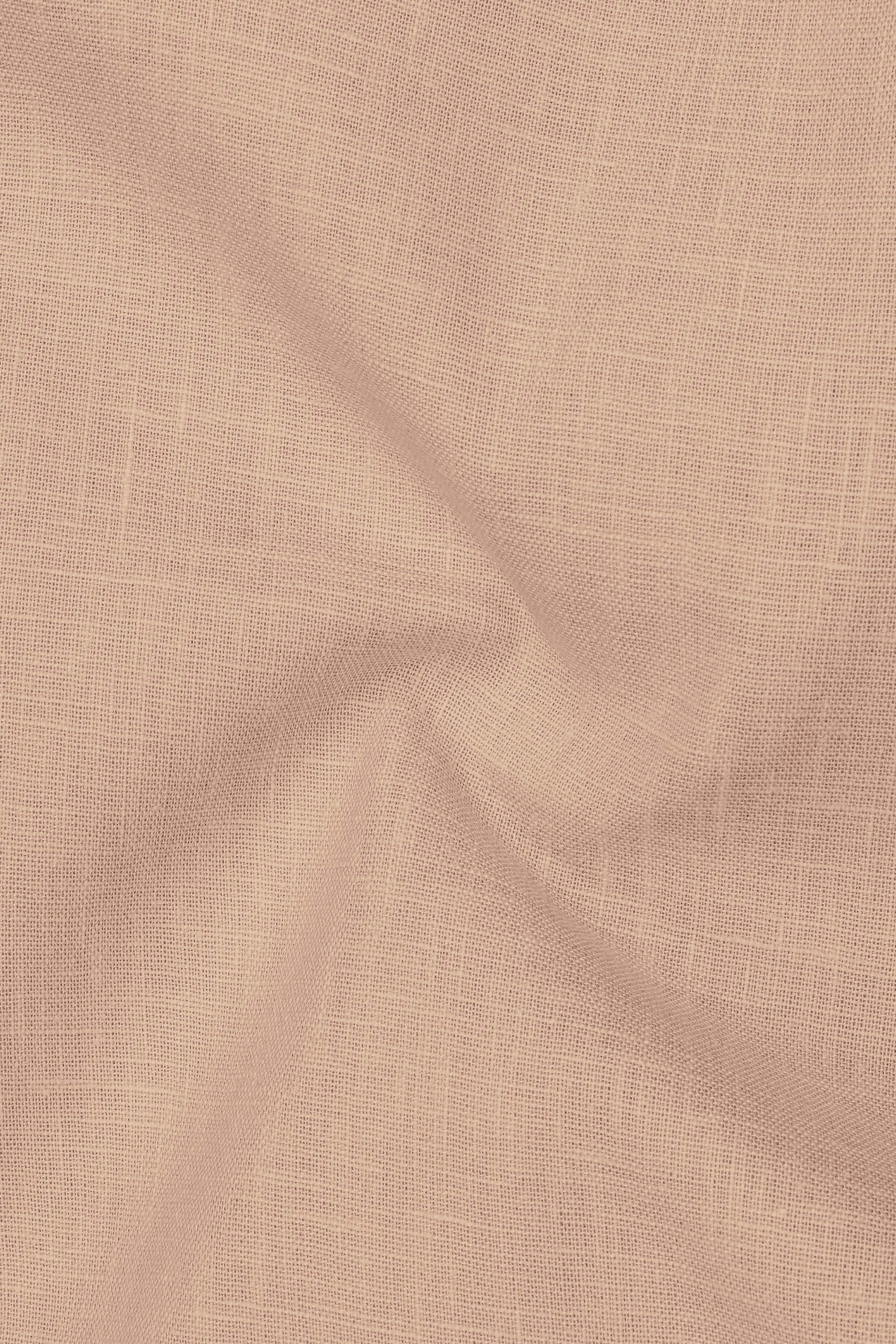 Zenith-Rodeo Brown Luxurious Linen Mandarin Dress Shirt