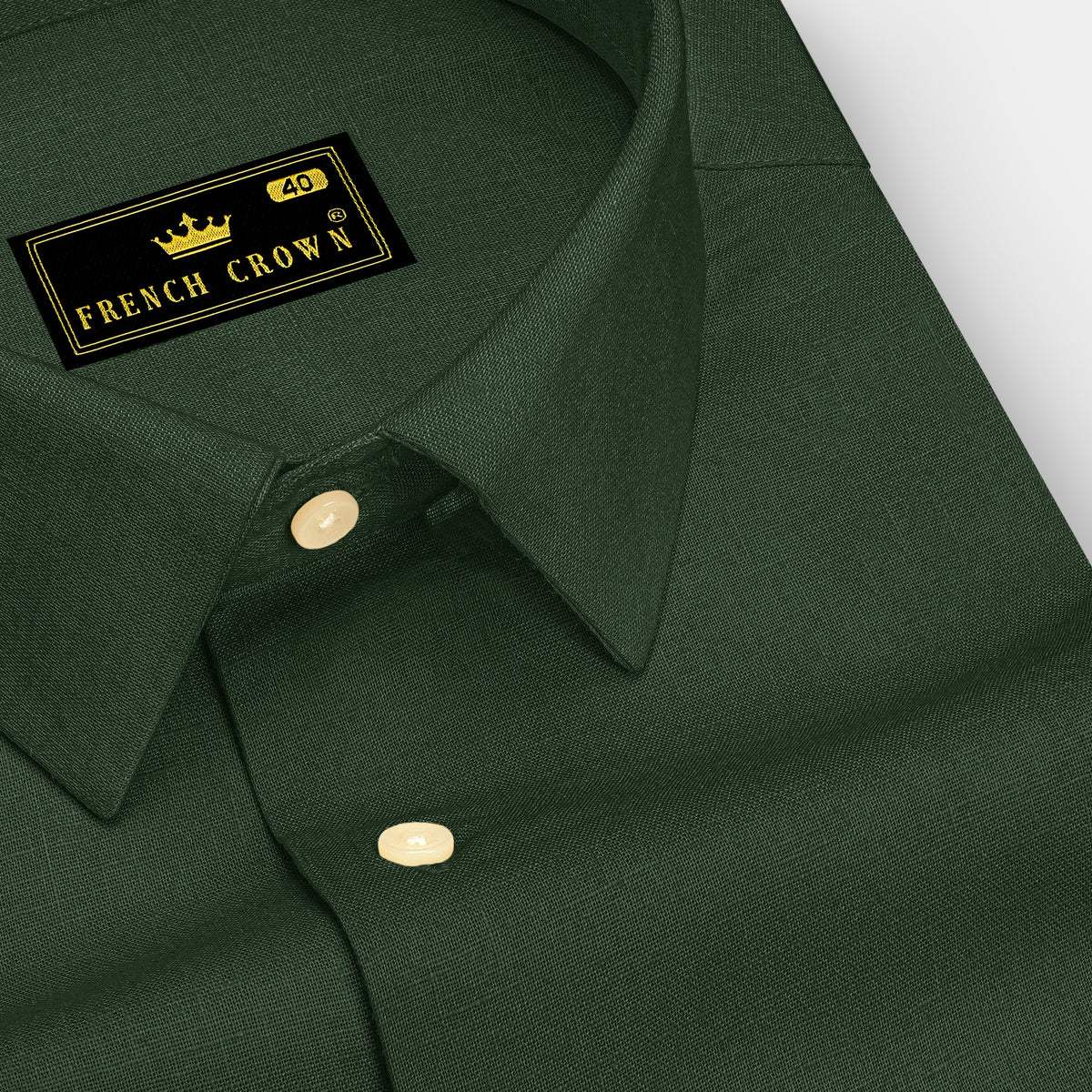 Orbit-Space Green Plain Solid Formal Premium Linen Shirt For Men