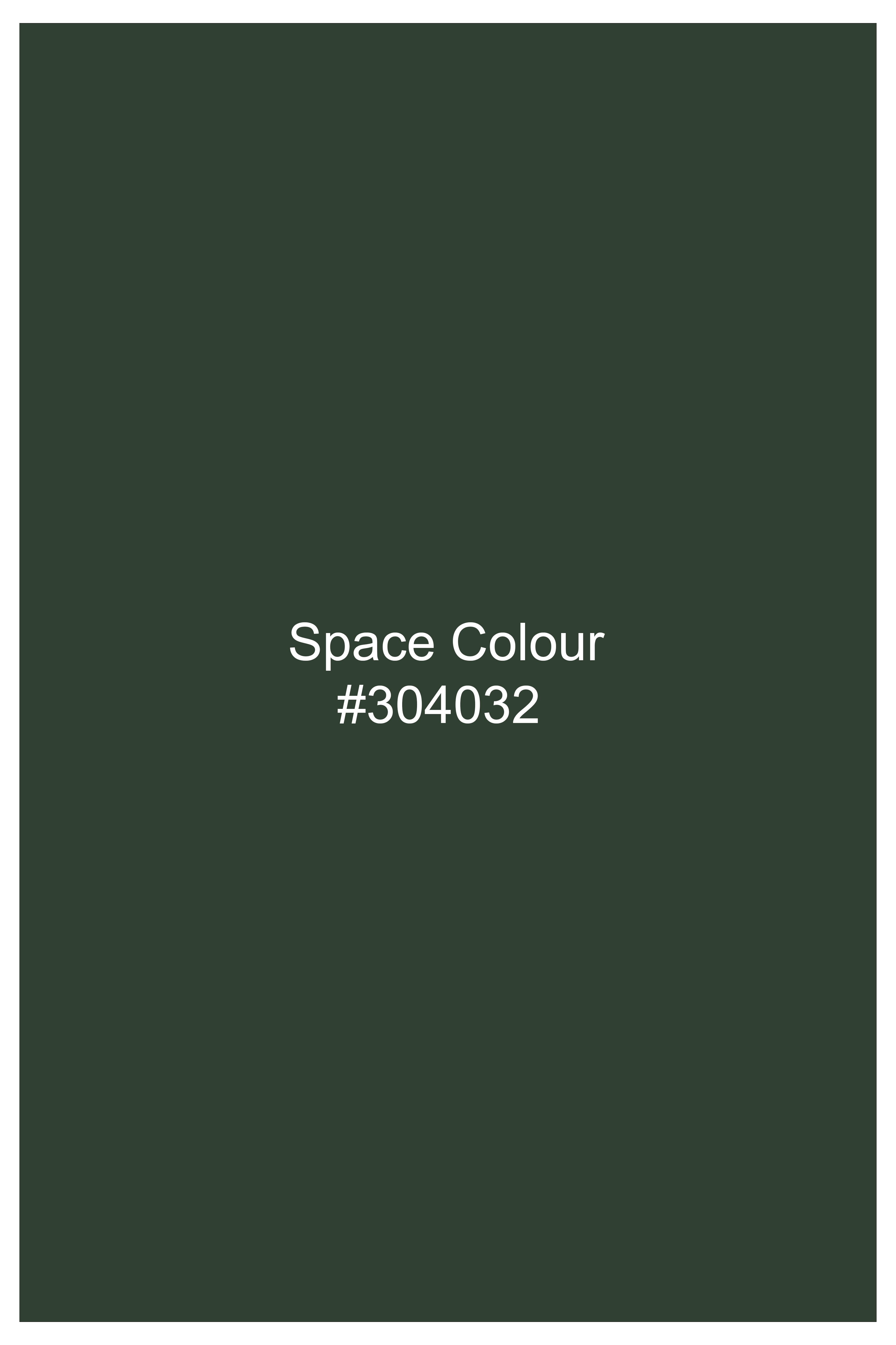 Orbit-Space Green Luxurious Linen Mandarin Dress Shirt