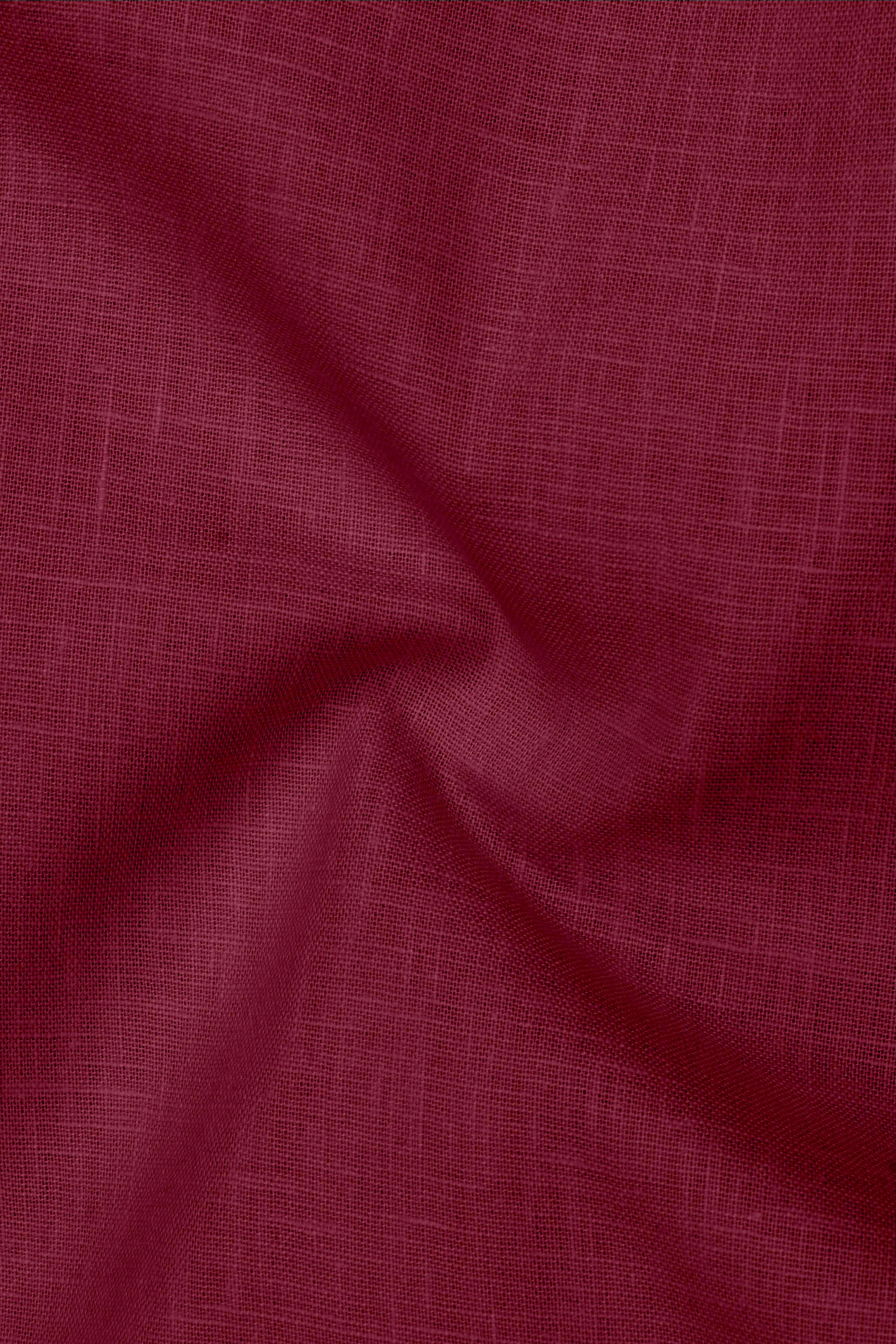Merlot-Wine Berry Maroon Luxurious Linen Dress Shirt