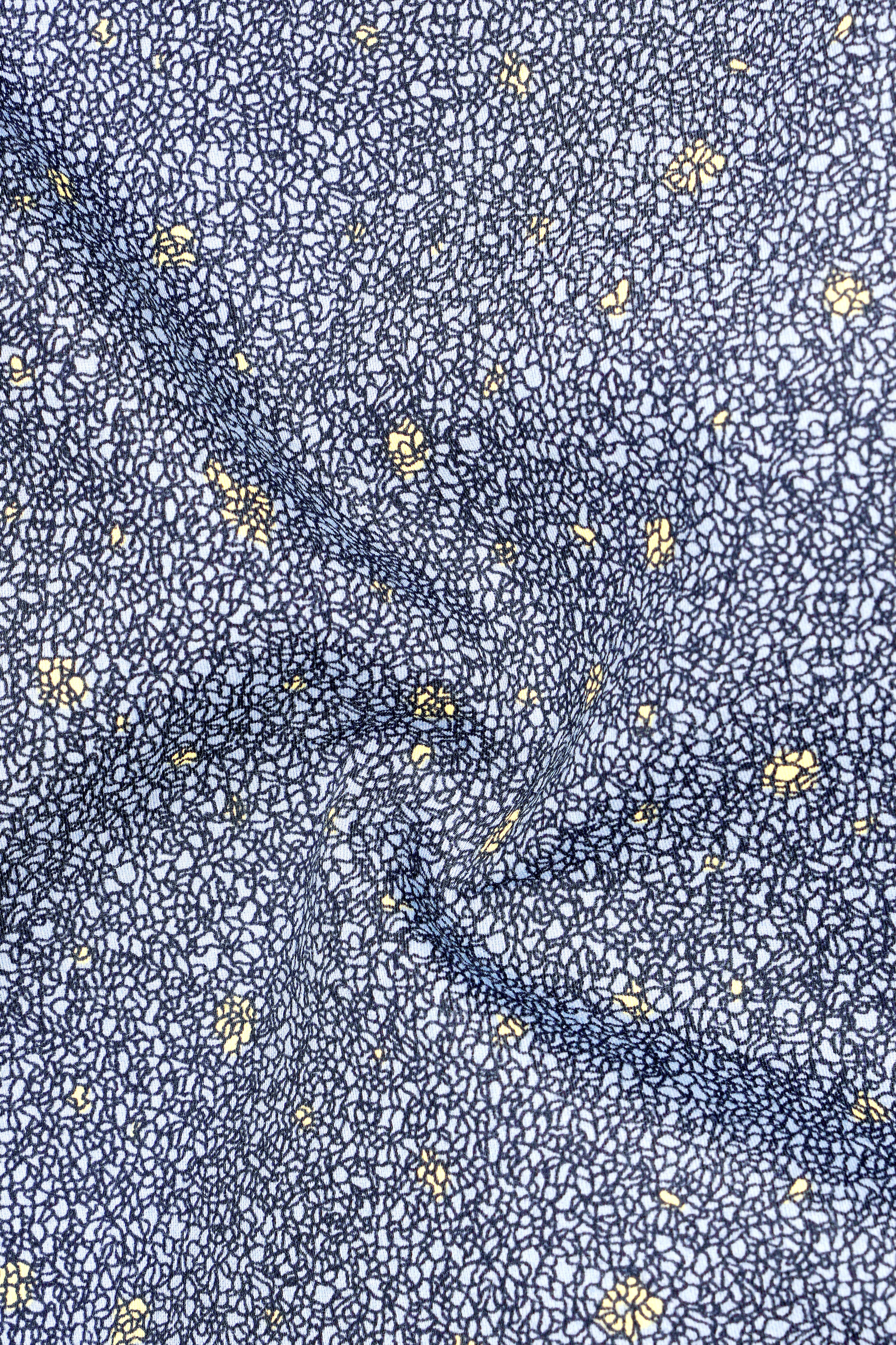 Drift-Ship Cove Blue Micro Abstract Printed Subtle Sheen Super Soft Premium Cotton Casual Shirt