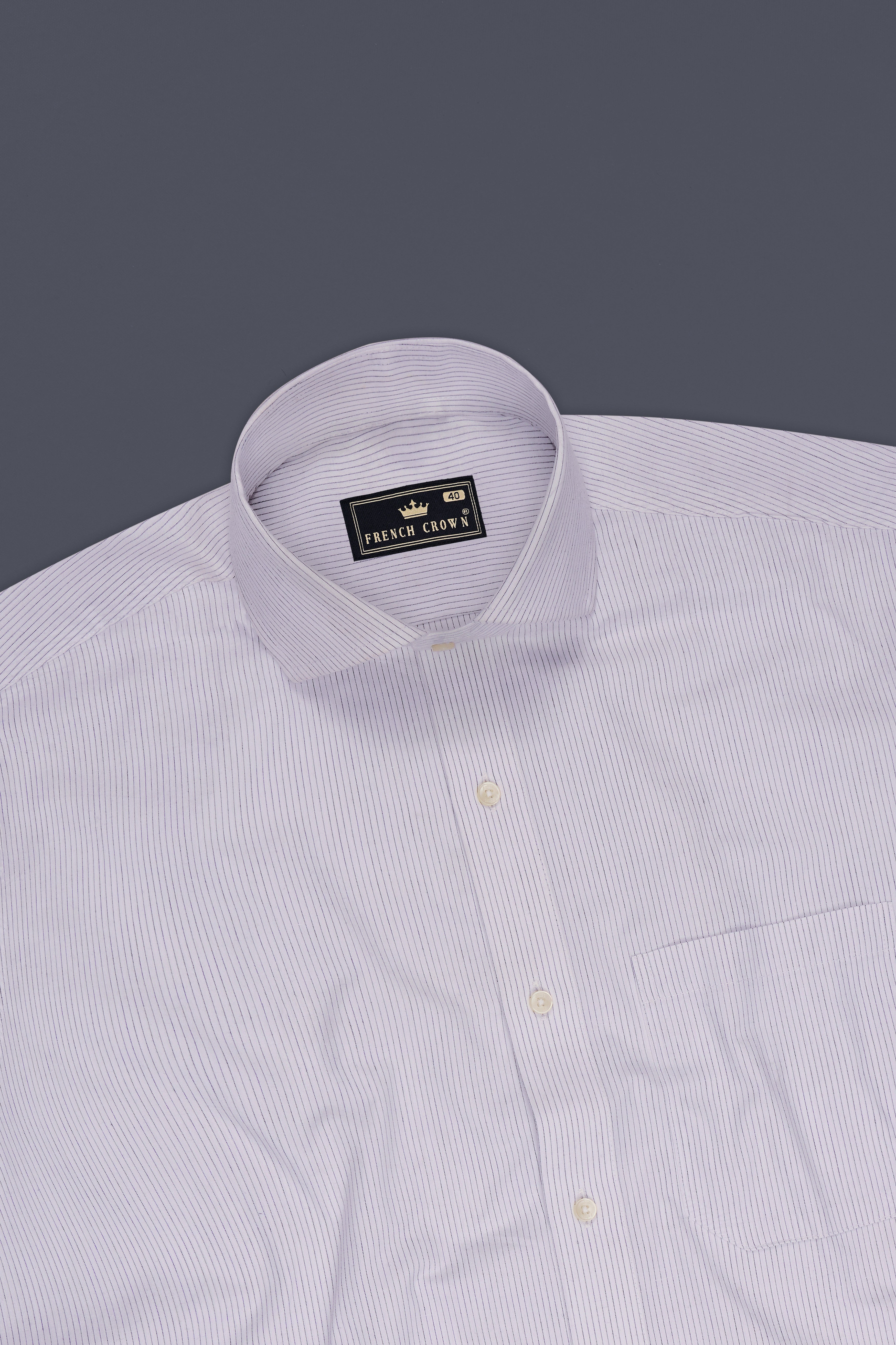 Aeris-Bright White Pin Striped Super Soft Premium Cotton Dress Shirt