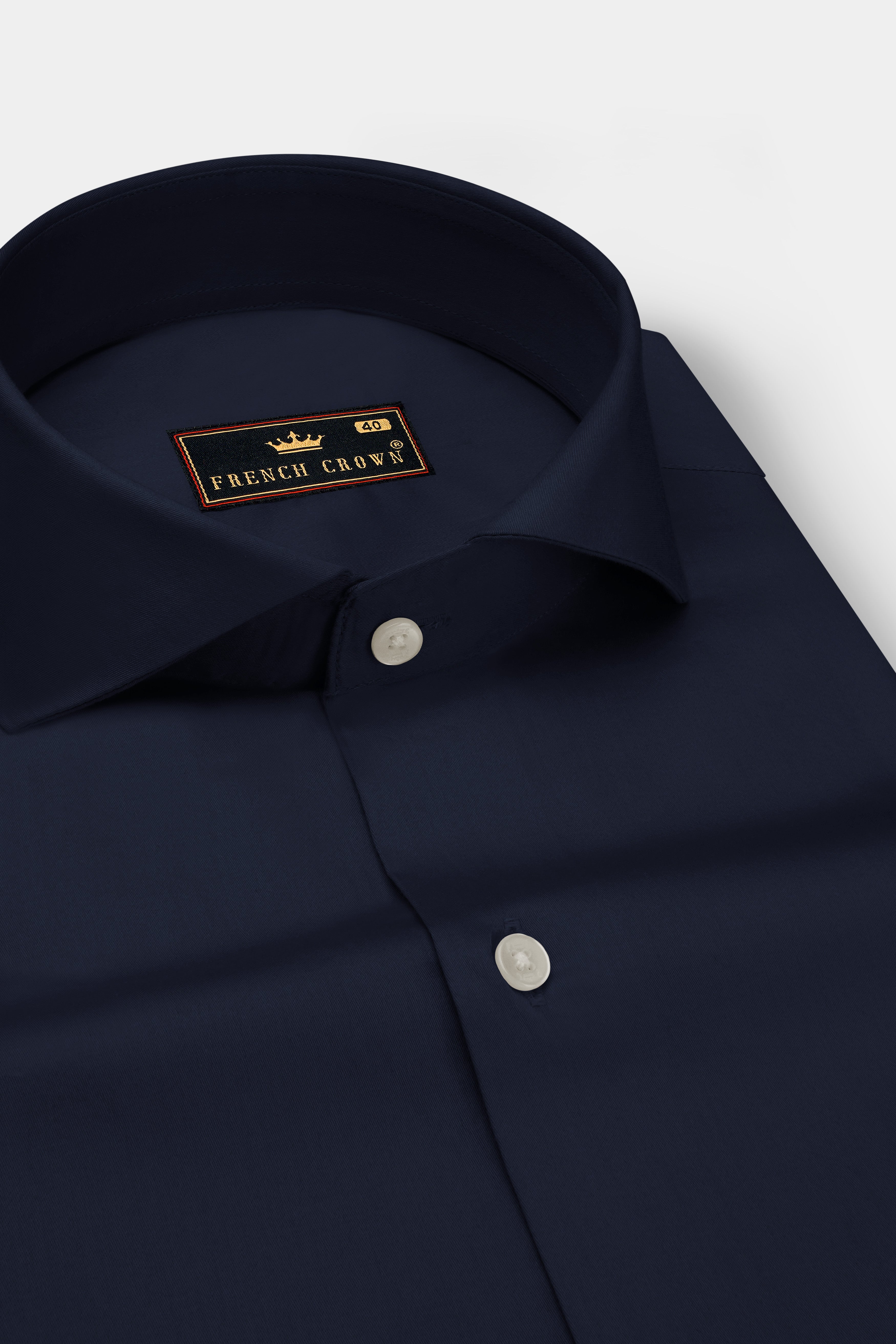 Elion-Cinder Blue Subtle Sheen Super Soft Premium Cotton Dress Shirt