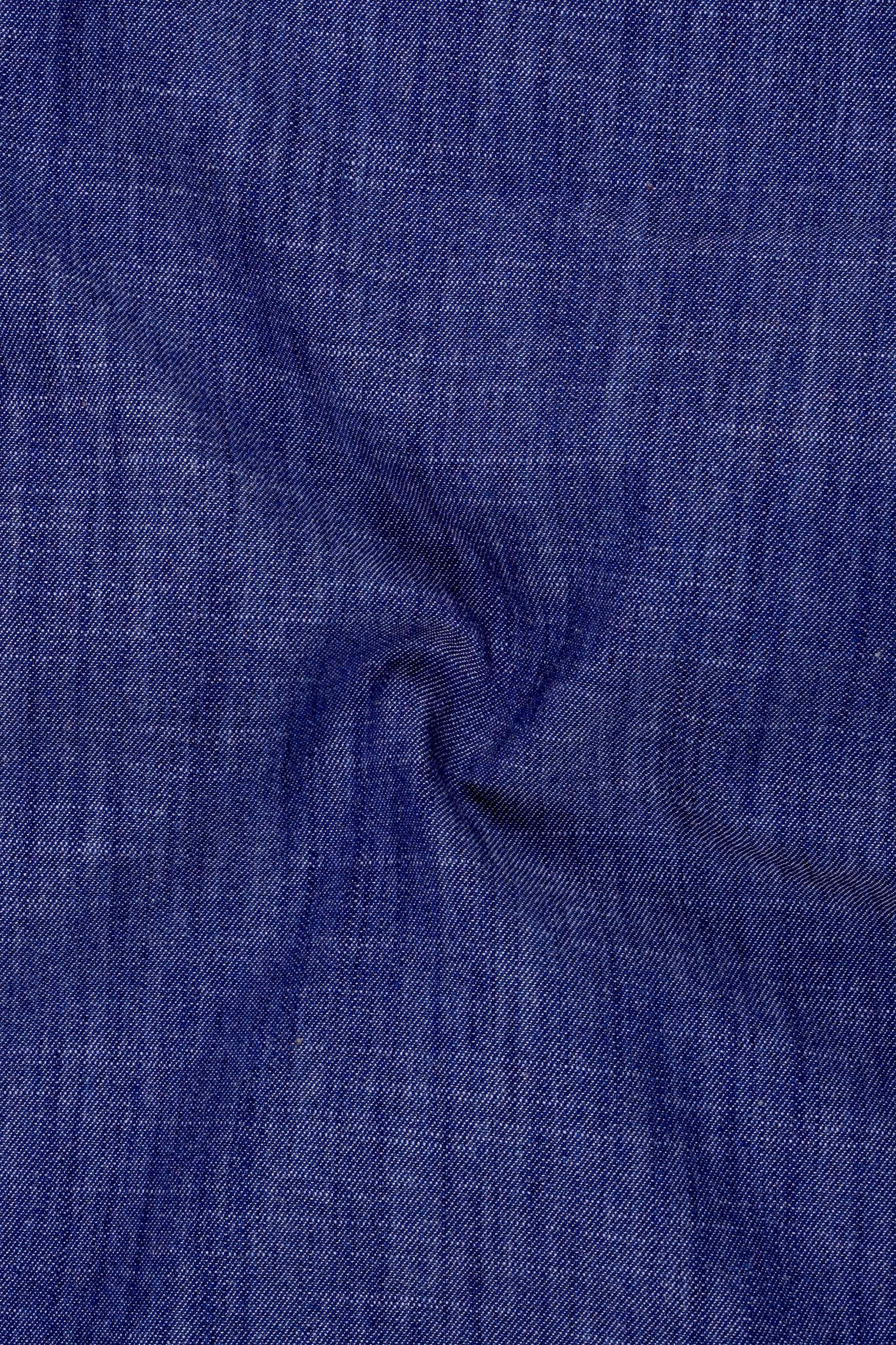 Altair-Stratos Blue Textured Premium Denim Casual Shirt