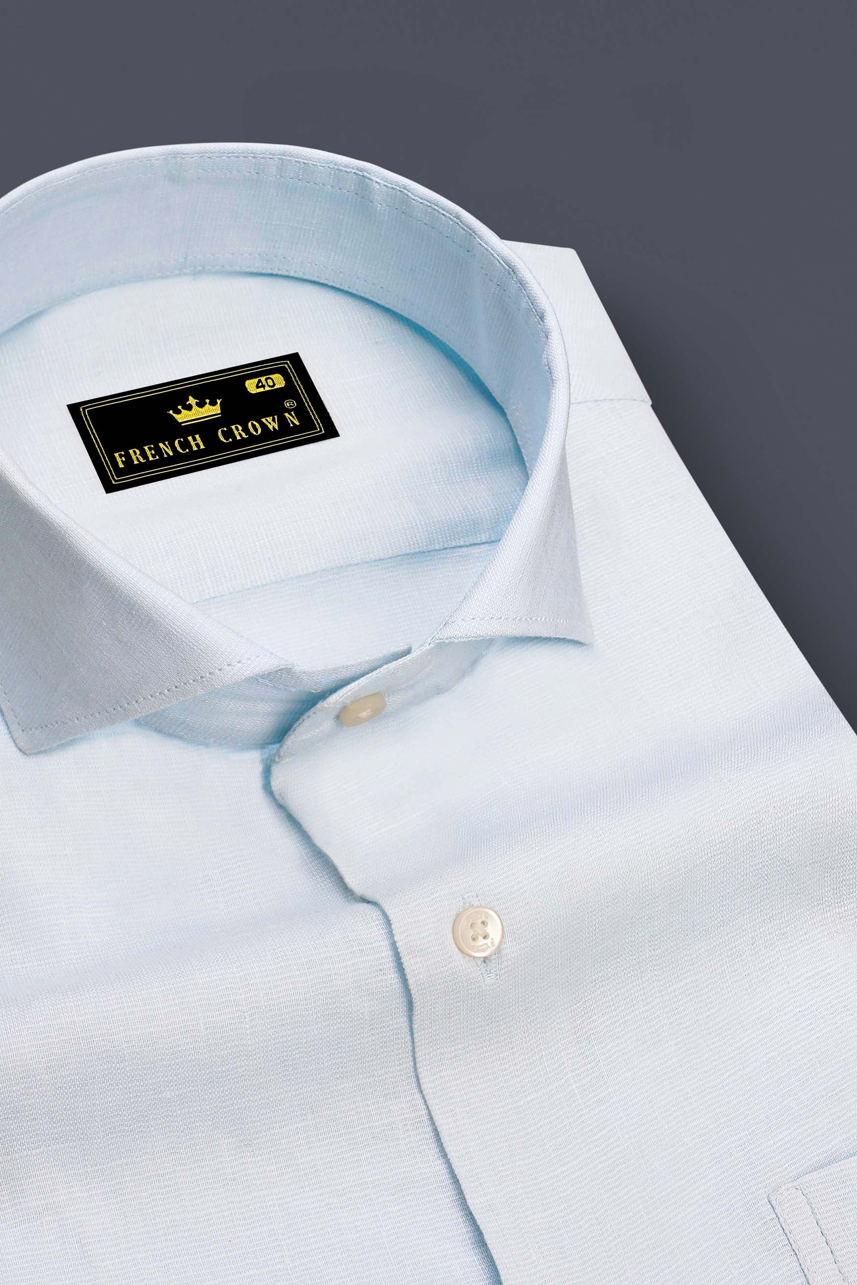 Zenith-Nepal Blue Luxurious Linen Dress Shirt