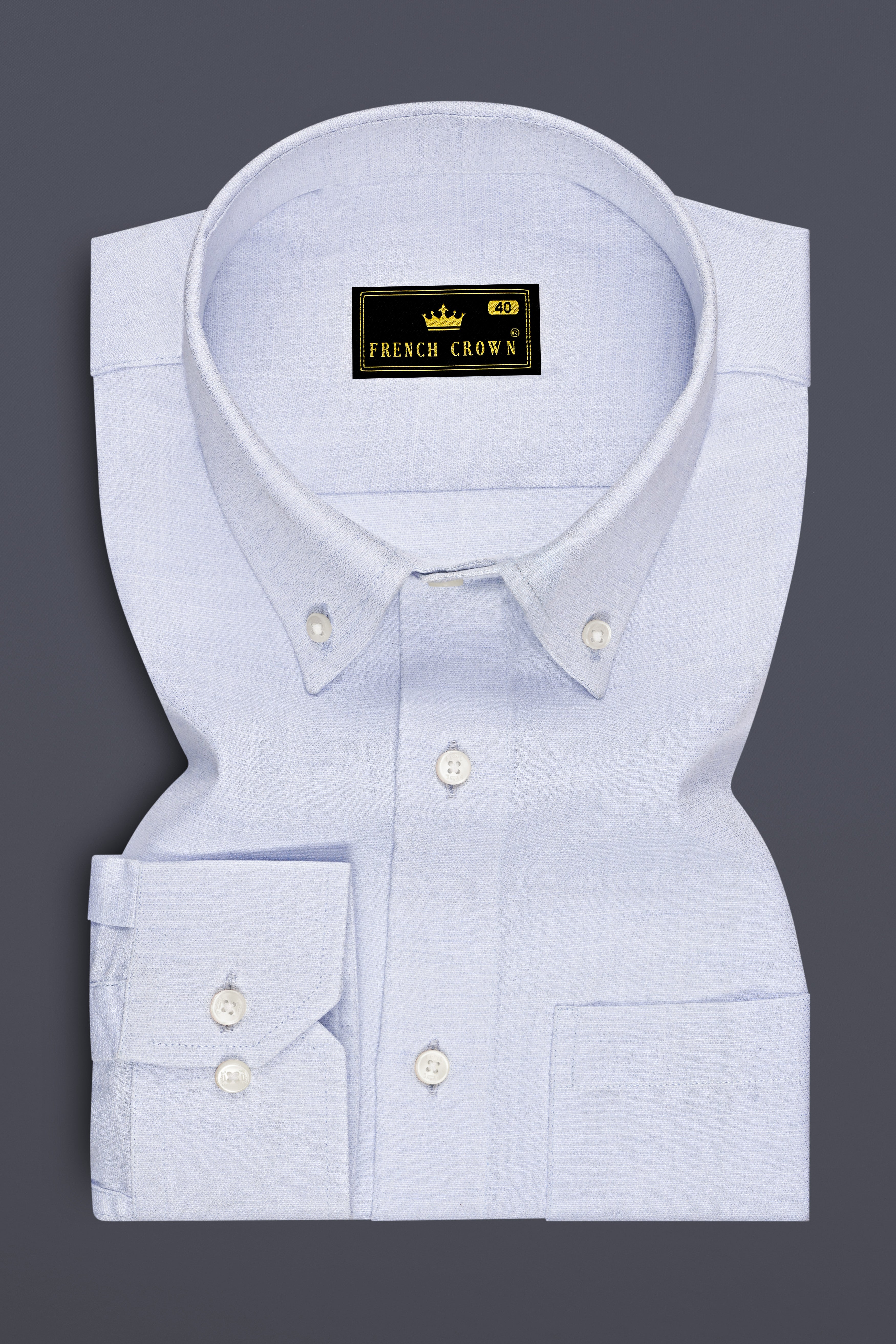 Maris-Tealish Blue Chambray Premium Cotton Dress Shirt