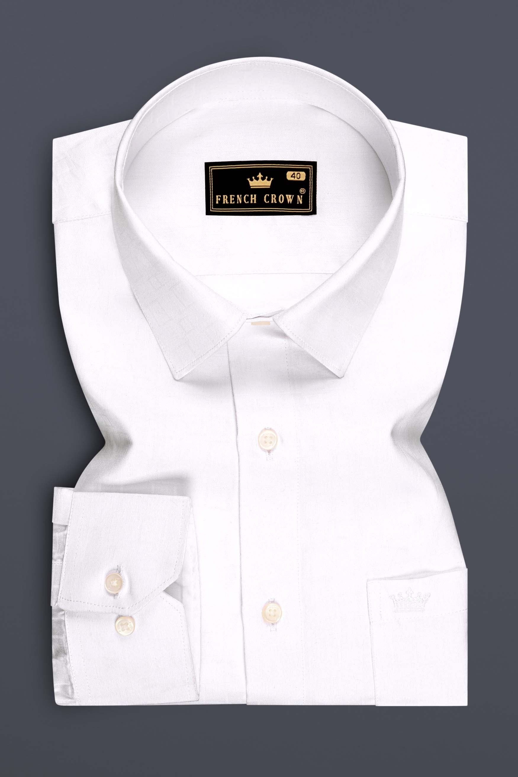 Zenith-Bright White Jacquard Textured Premium Cotton Dress Shirt