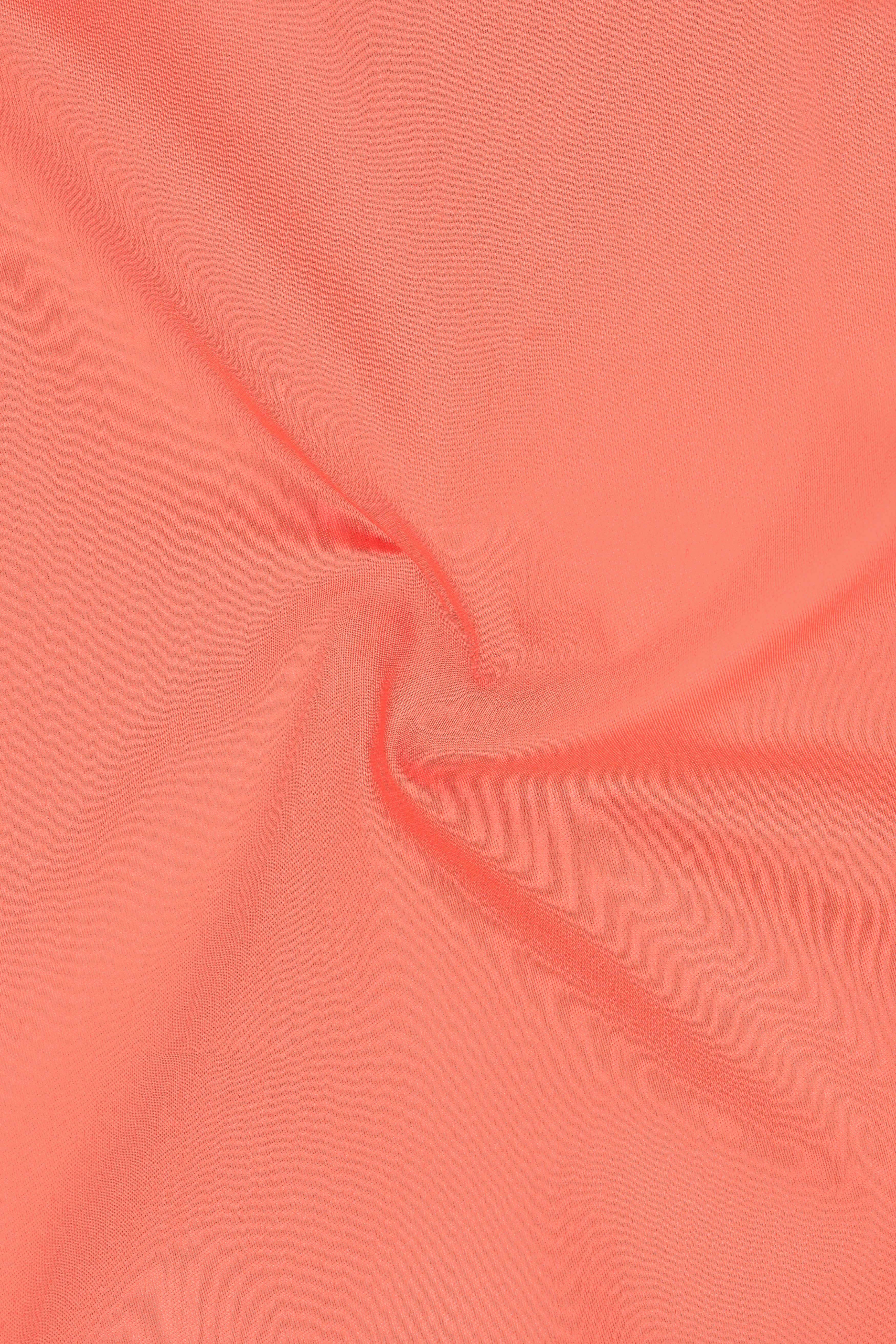 Solmira-Salmon Peach Subtle Sheen Super Soft Premium Cotton Dress Shirt