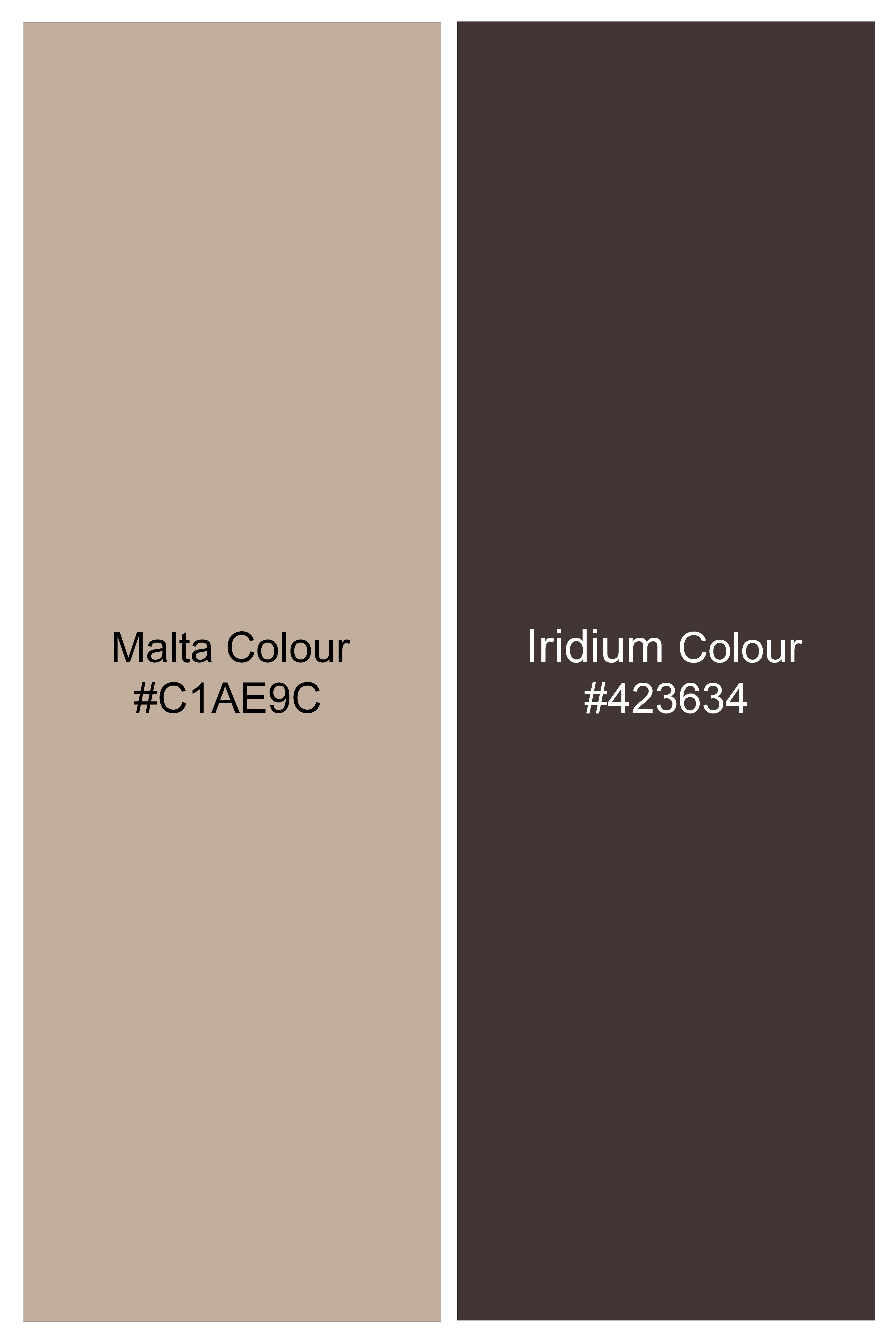 Regalia-Iridium Brown And Malta Cream Royal Medallion Printed Subtle Sheen Super Soft Premium Cotton Casual Shirt