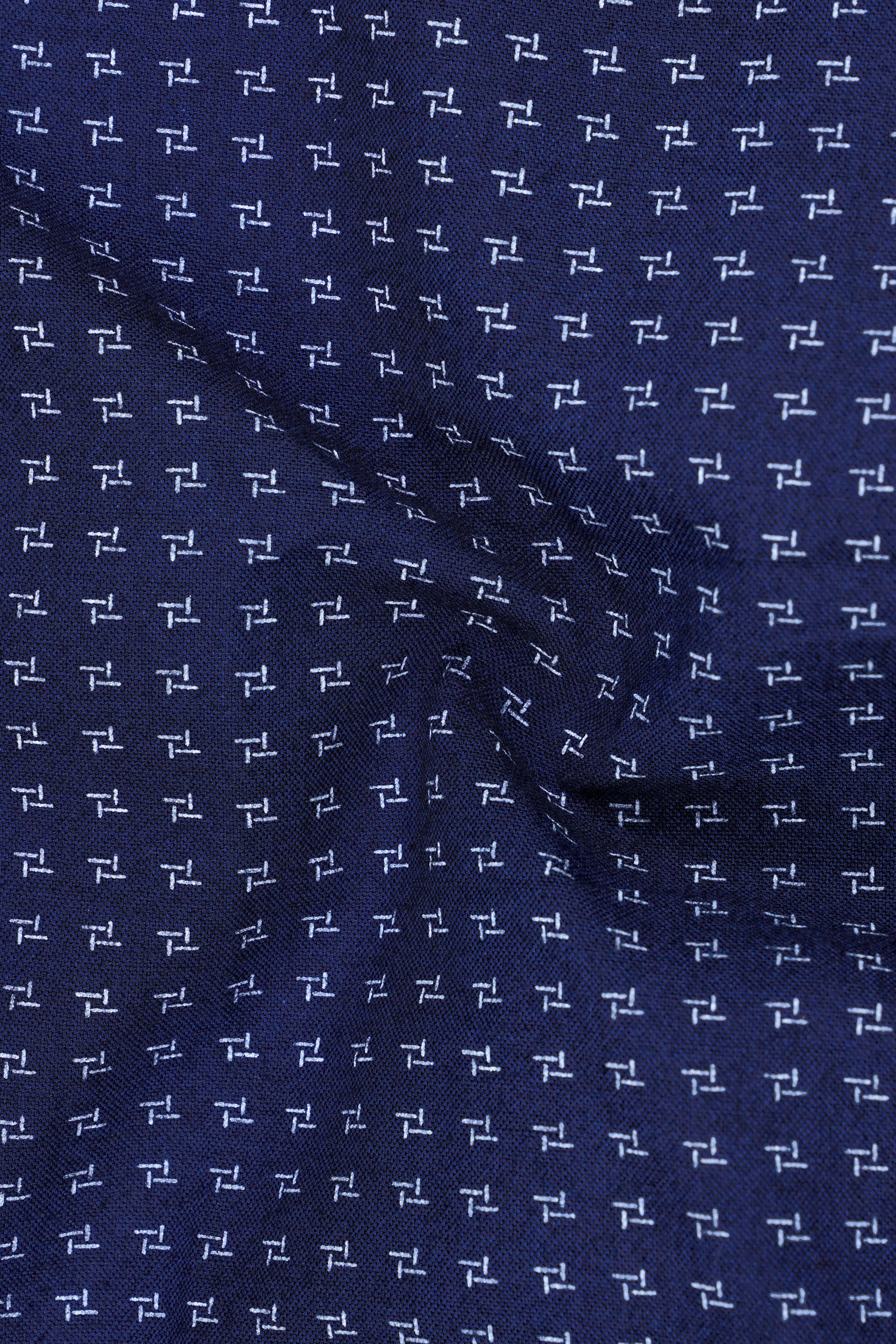 Frontier-Mavric-Blue Motif Printed Premium Denim Casual Shirt