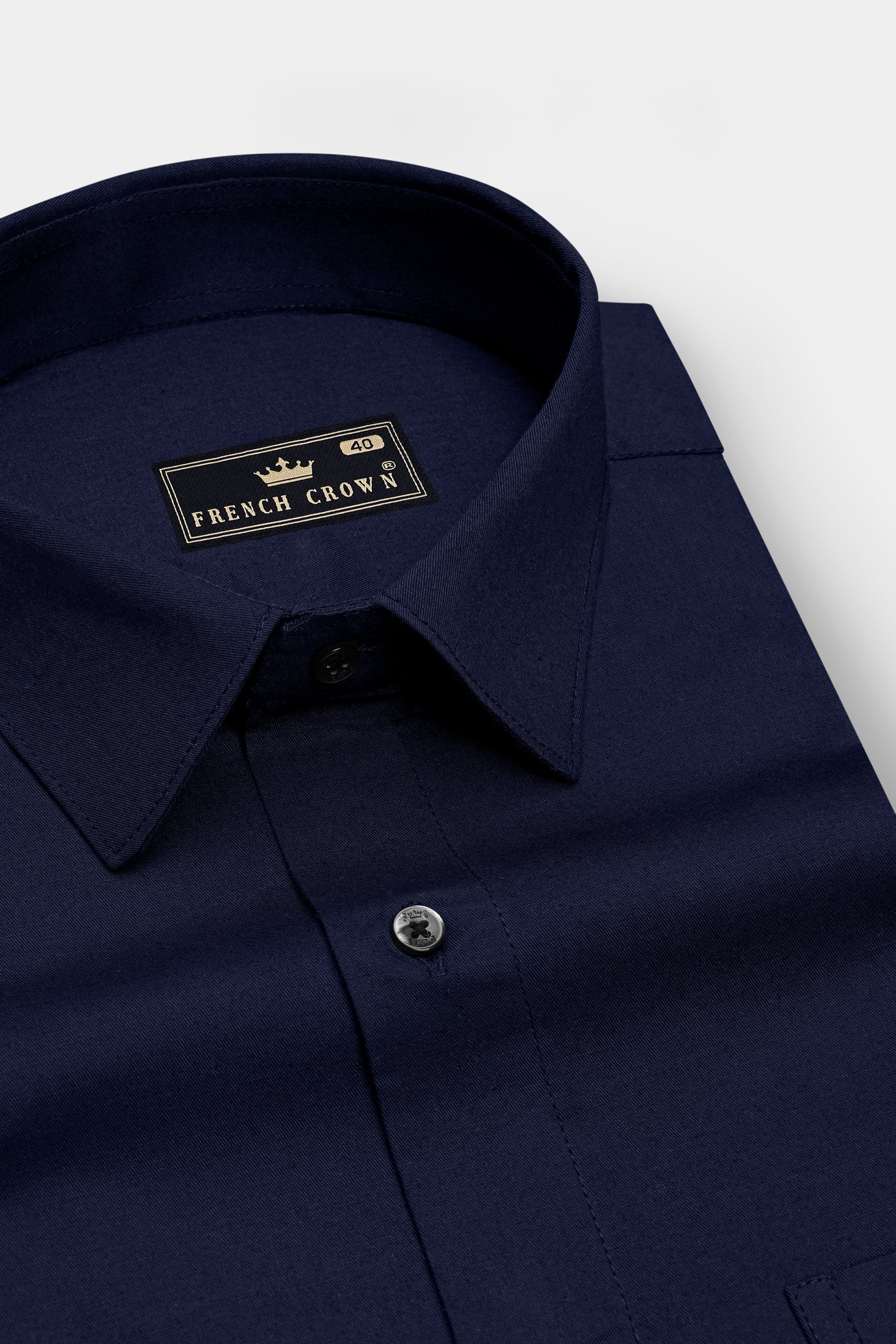 Celestia-Space Blue Twill Premium Cotton Dress Shirt